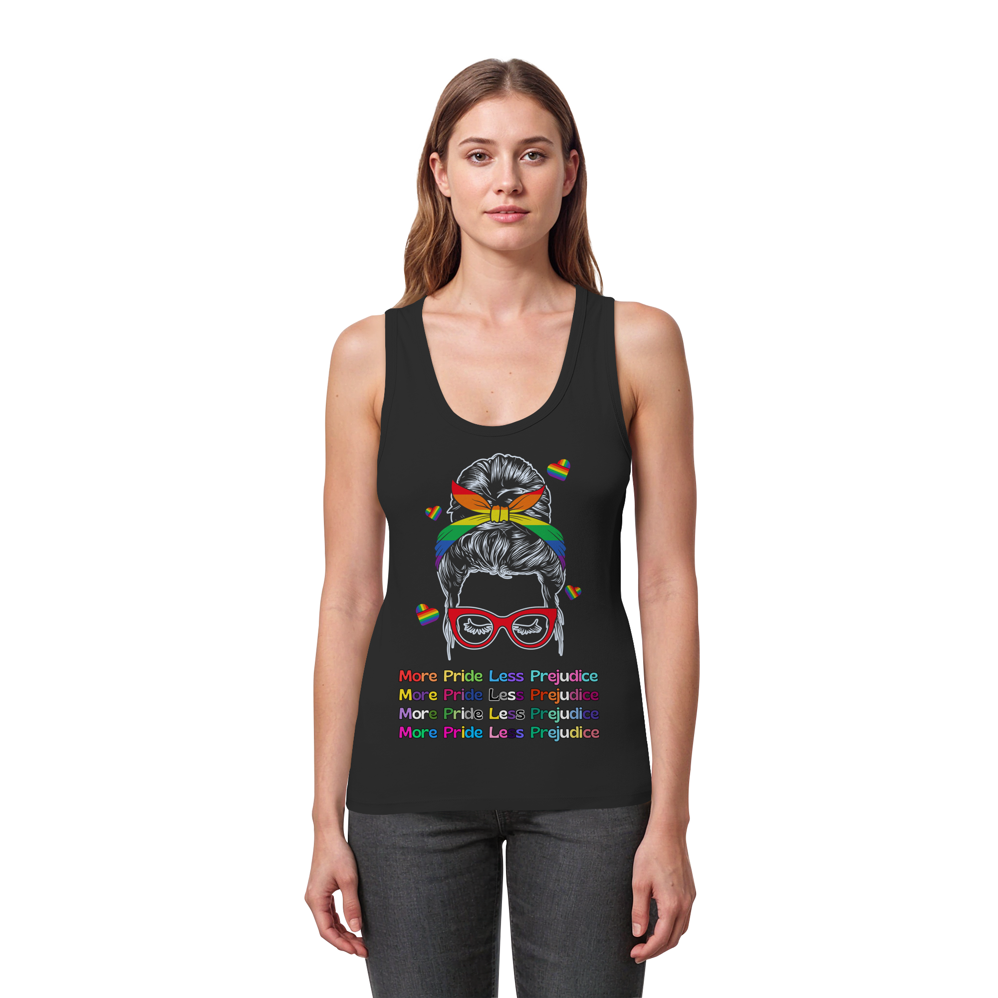 More Pride Less Prejudice - Womens Organic Fitted Tank Top