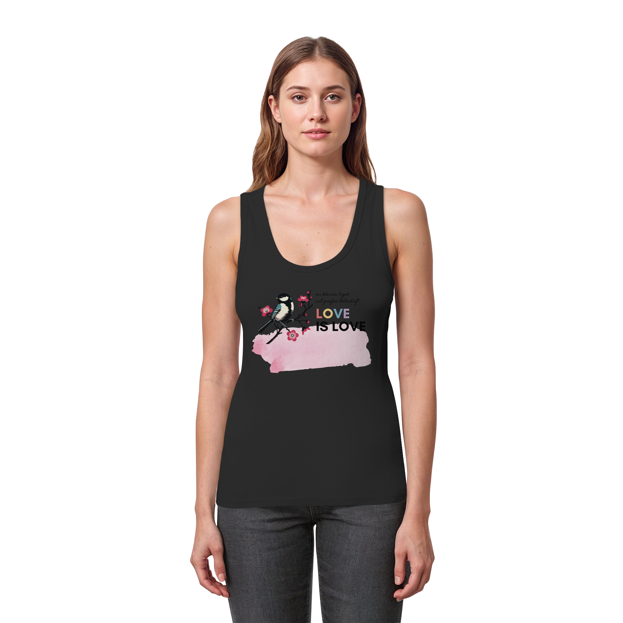 Kleine Flügel, große Botschaft - Womens Organic Fitted Tank Top