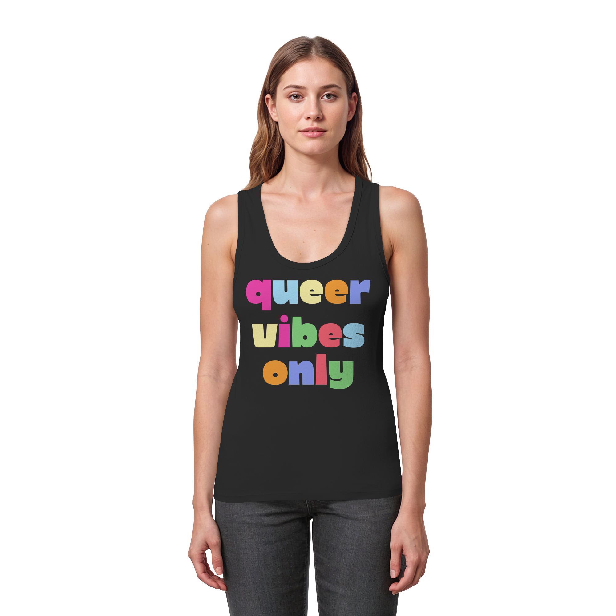 Queer Vibes Only - Womens Organic Fitted Tank Top