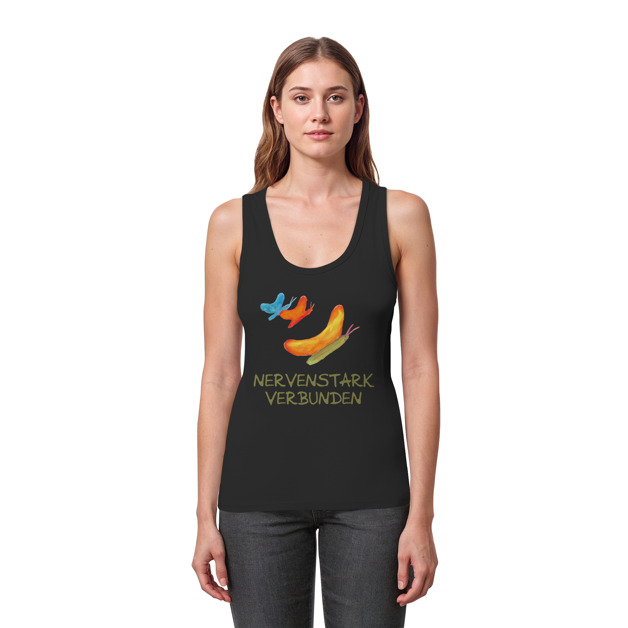 Nervenstark verbunden "Schmetterline Jona Edition" - Womens Organic Fitted Tank Top