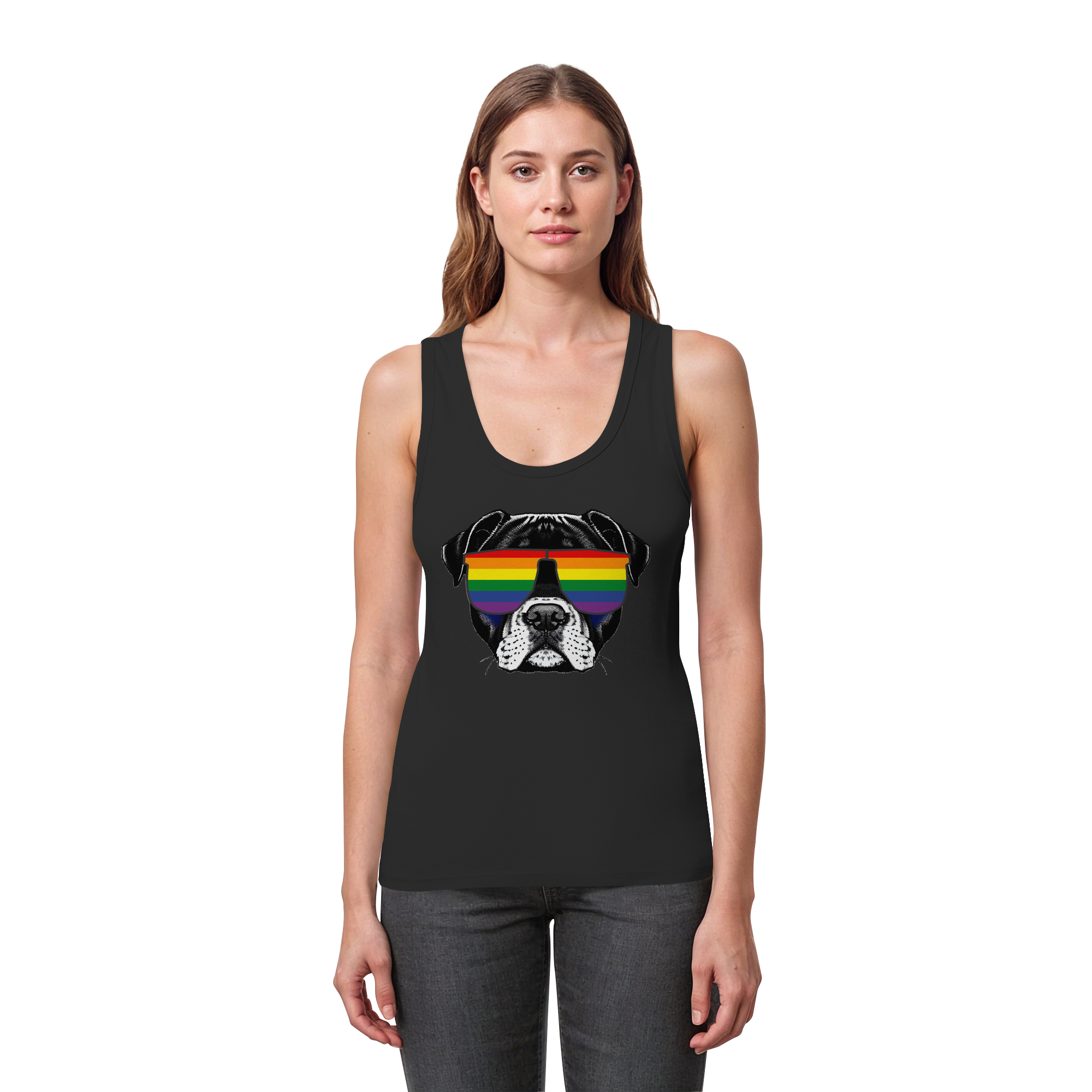 Regenbogen Doggo - Womens Organic Fitted Tank Top