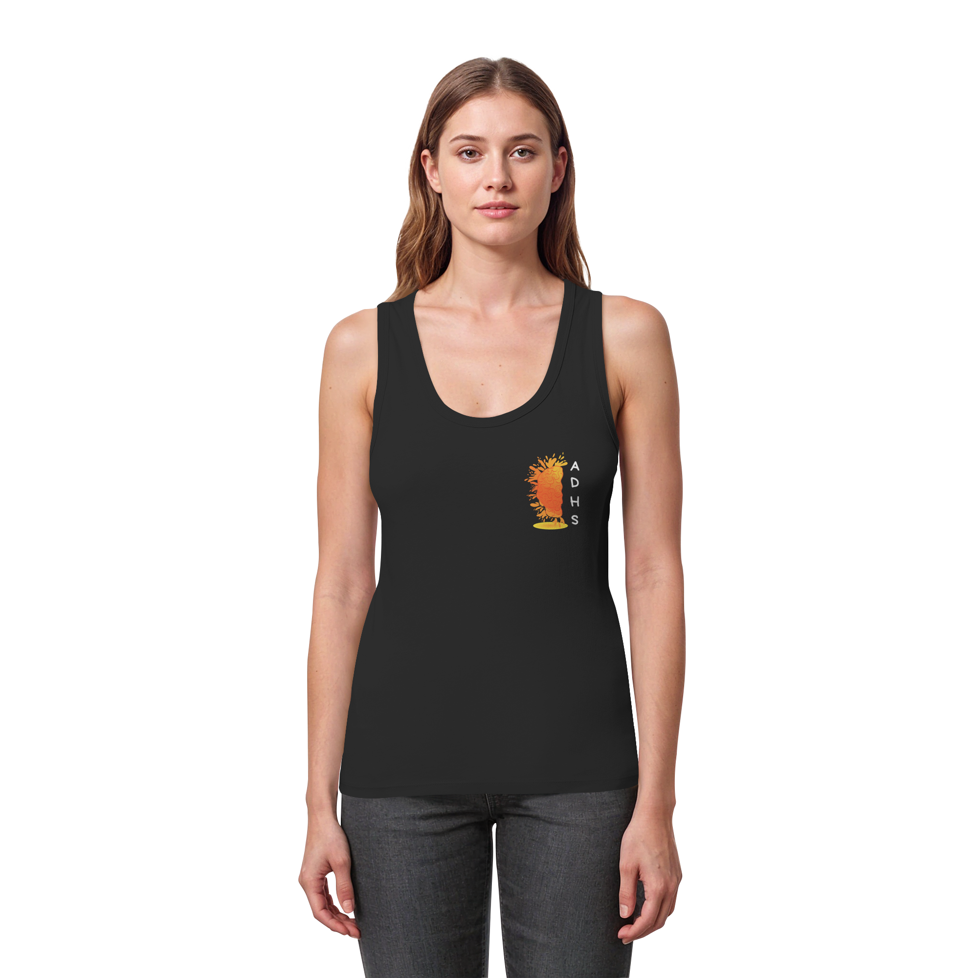 ADHS Authentisch Dynamisch Humorvoll Stark Backprint - Womens Organic Fitted Tank Top