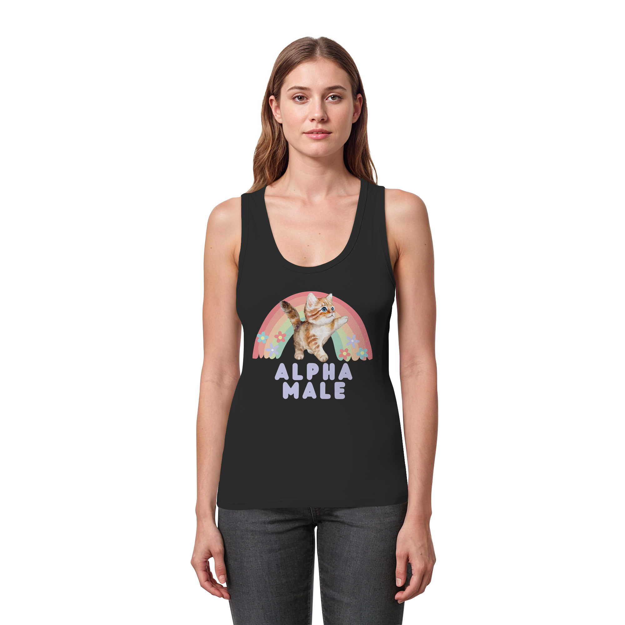Alpha Male "Rainbow Roar Edition" - Womens Organic Fitted Tank Top