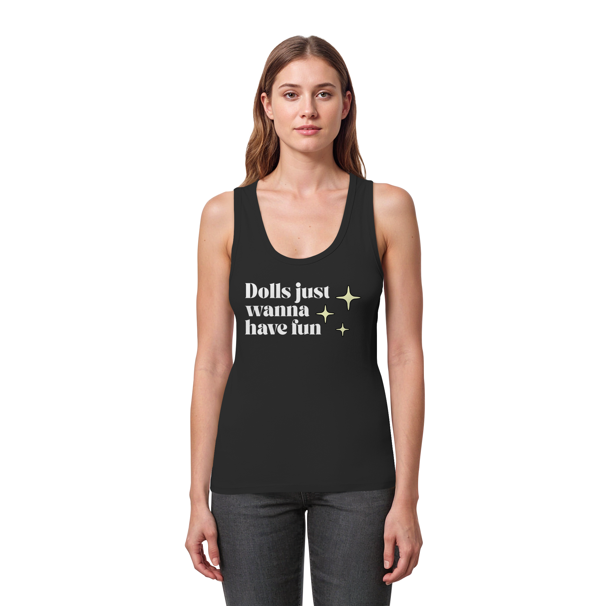 Dolls Just Wanna Have Fun - Womens Organic Fitted Tank Top