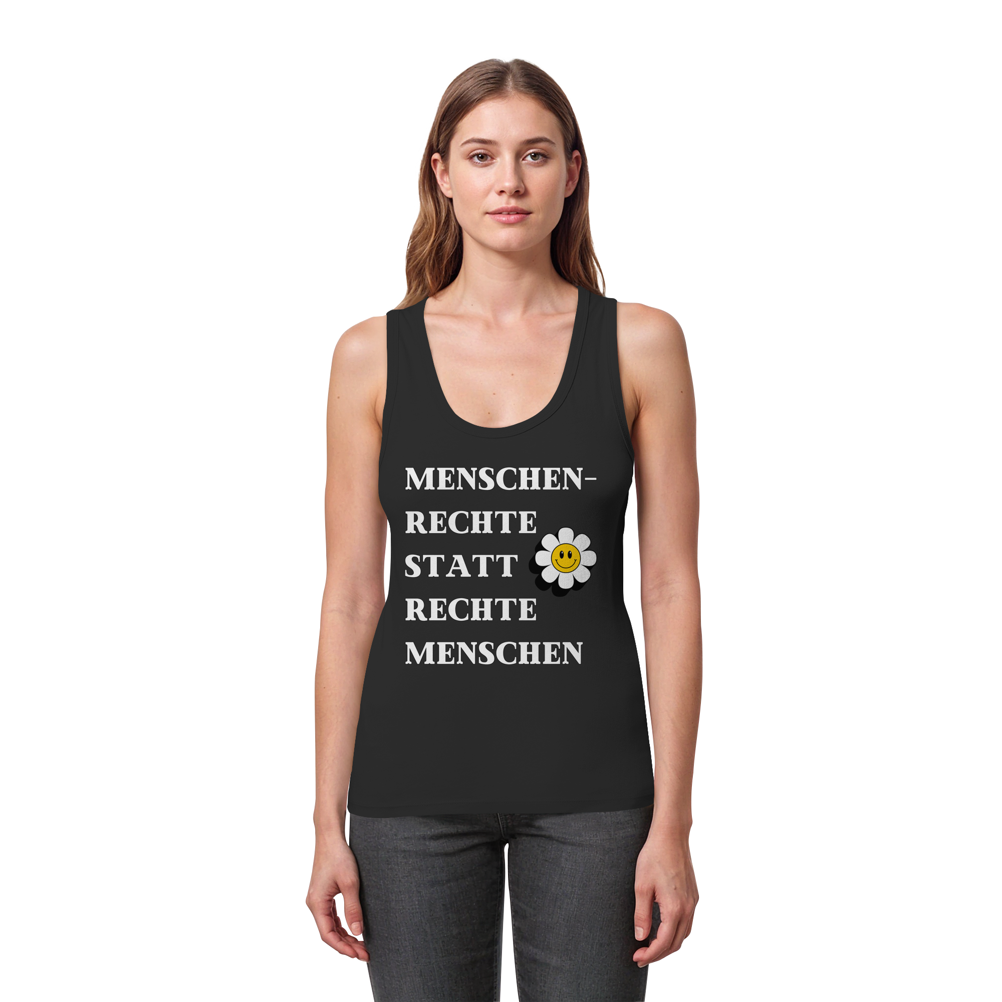 Menschenrechte statt rechte Menschen - Womens Organic Fitted Tank Top