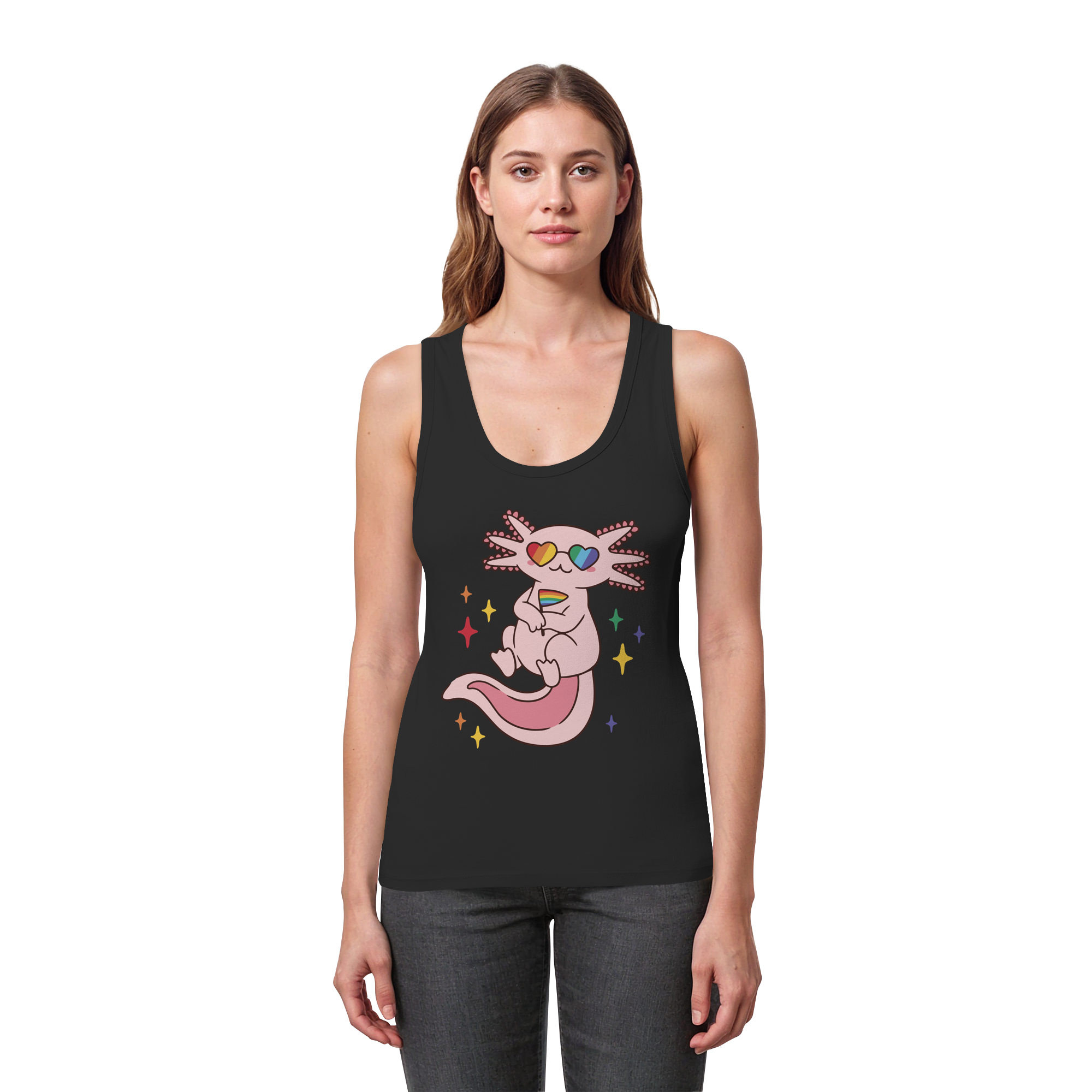 Big Pride Axolotl - Womens Organic Fitted Tank Top
