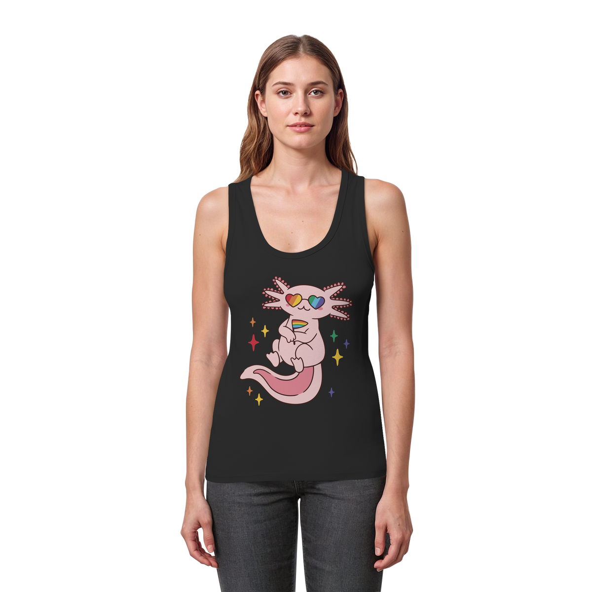 Big Pride Axolotl - Womens Organic Fitted Tank Top