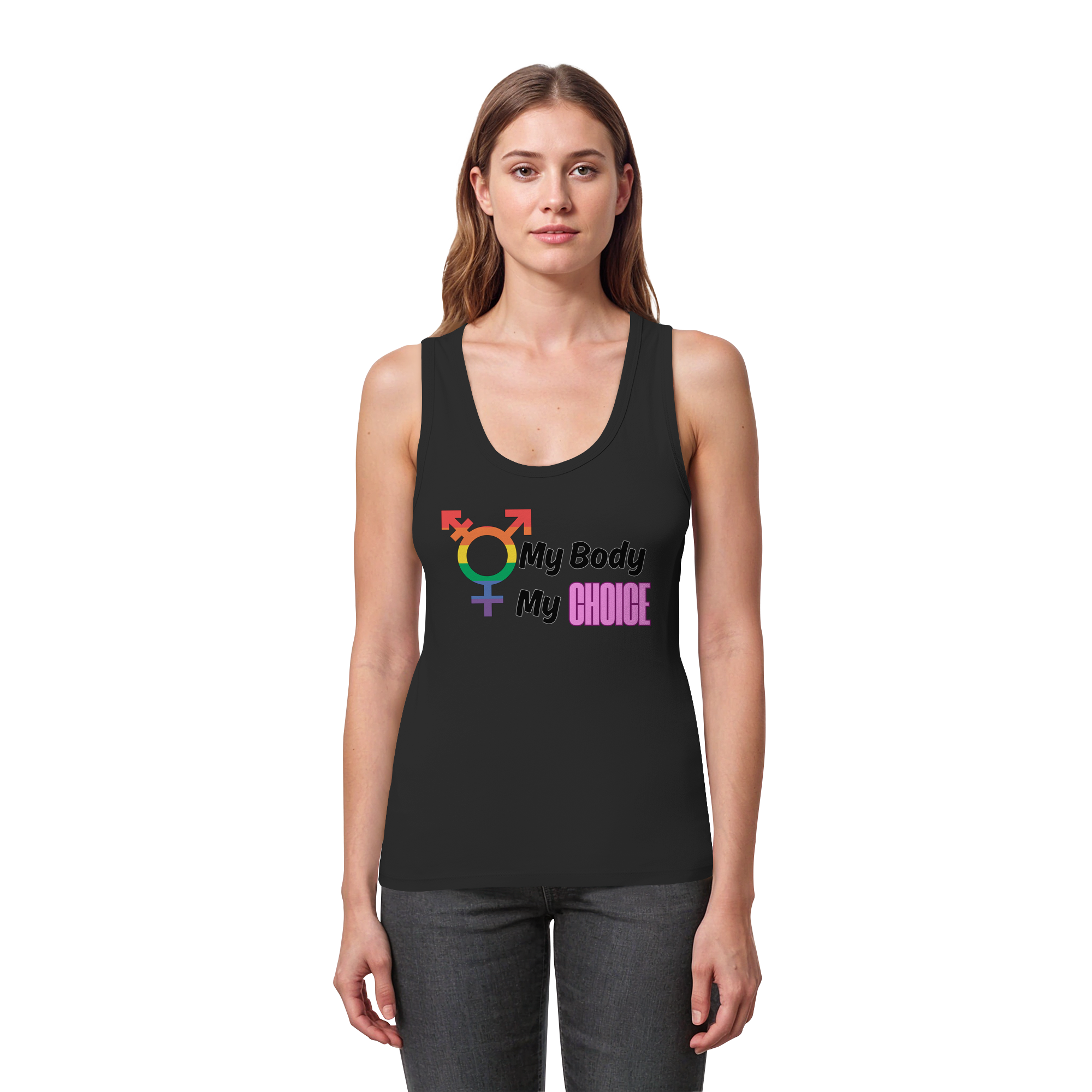 My Body My Choice "Rainbow Resistance Edition" - Womens Organic Fitted Tank Top