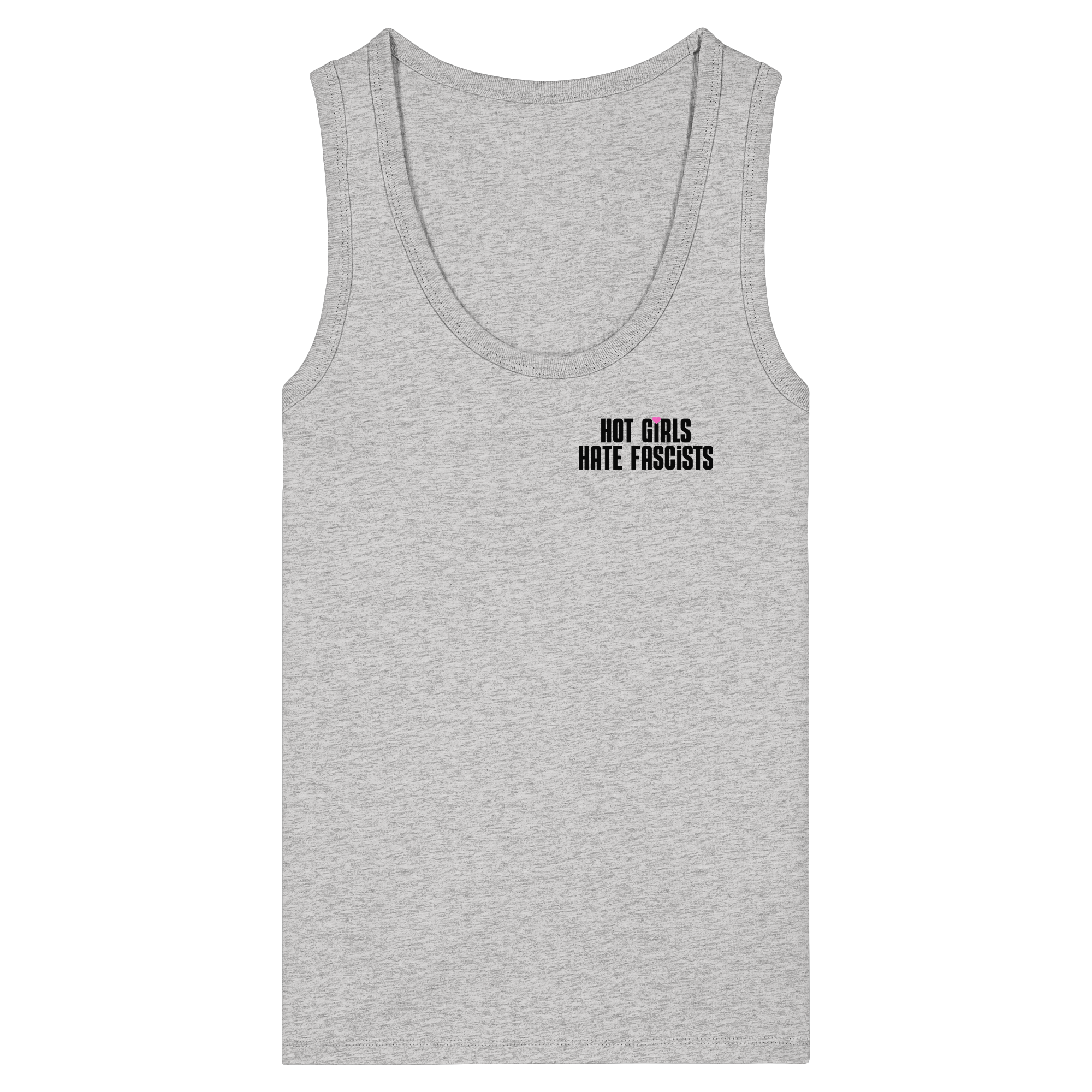 Hot Girls Hate Fascists (hell) - Womens Organic Fitted Tank Top