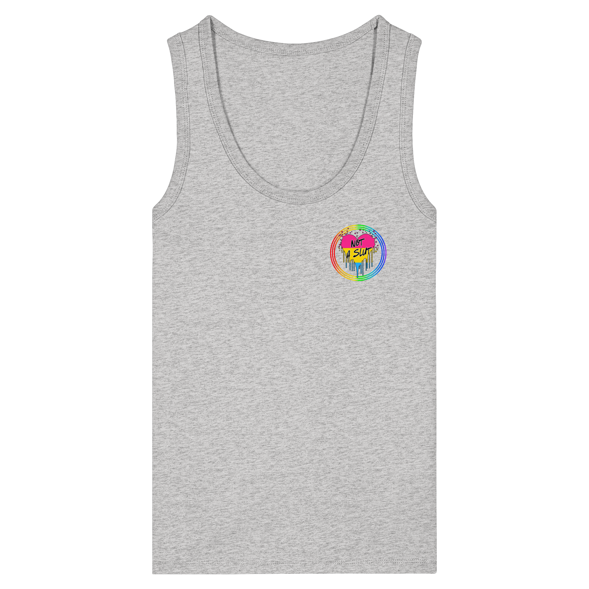 Pansexual Not a Slut "Regenbogenkreis Edition" - Womens Organic Fitted Tank Top