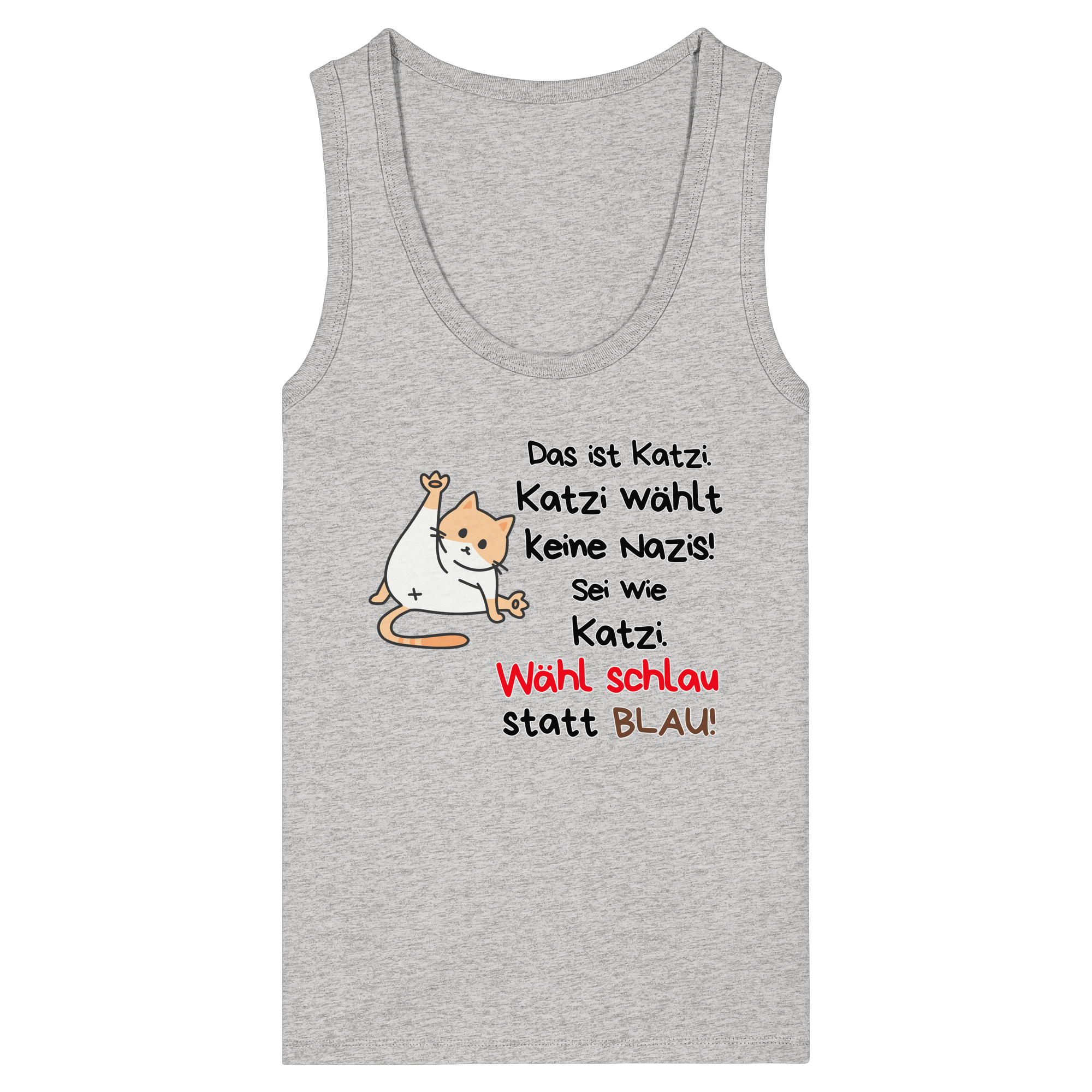 Katzi wählt keine Nazis! - Womens Organic Fitted Tank Top