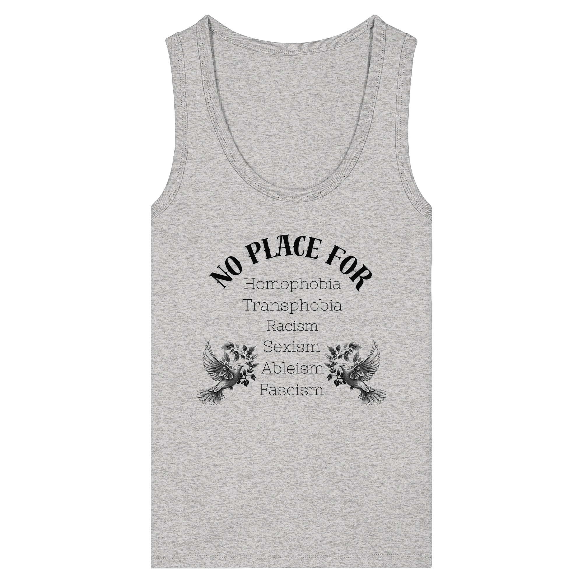 No Place For (schwarze Schrift) - Womens Organic Fitted Tank Top