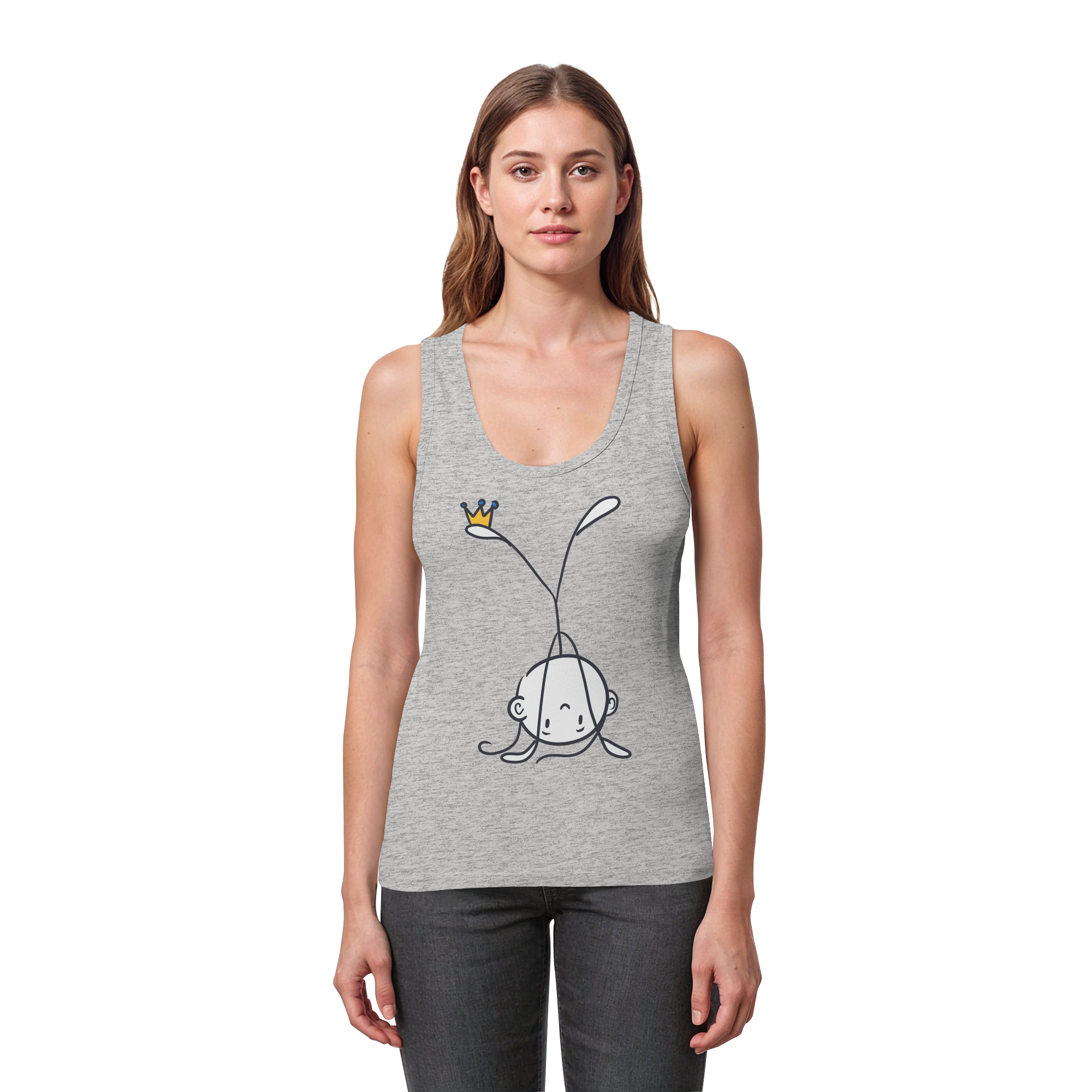 Seelenmännchen "Handstand Edition" Frontprint (hell) - Womens Organic Fitted Tank Top