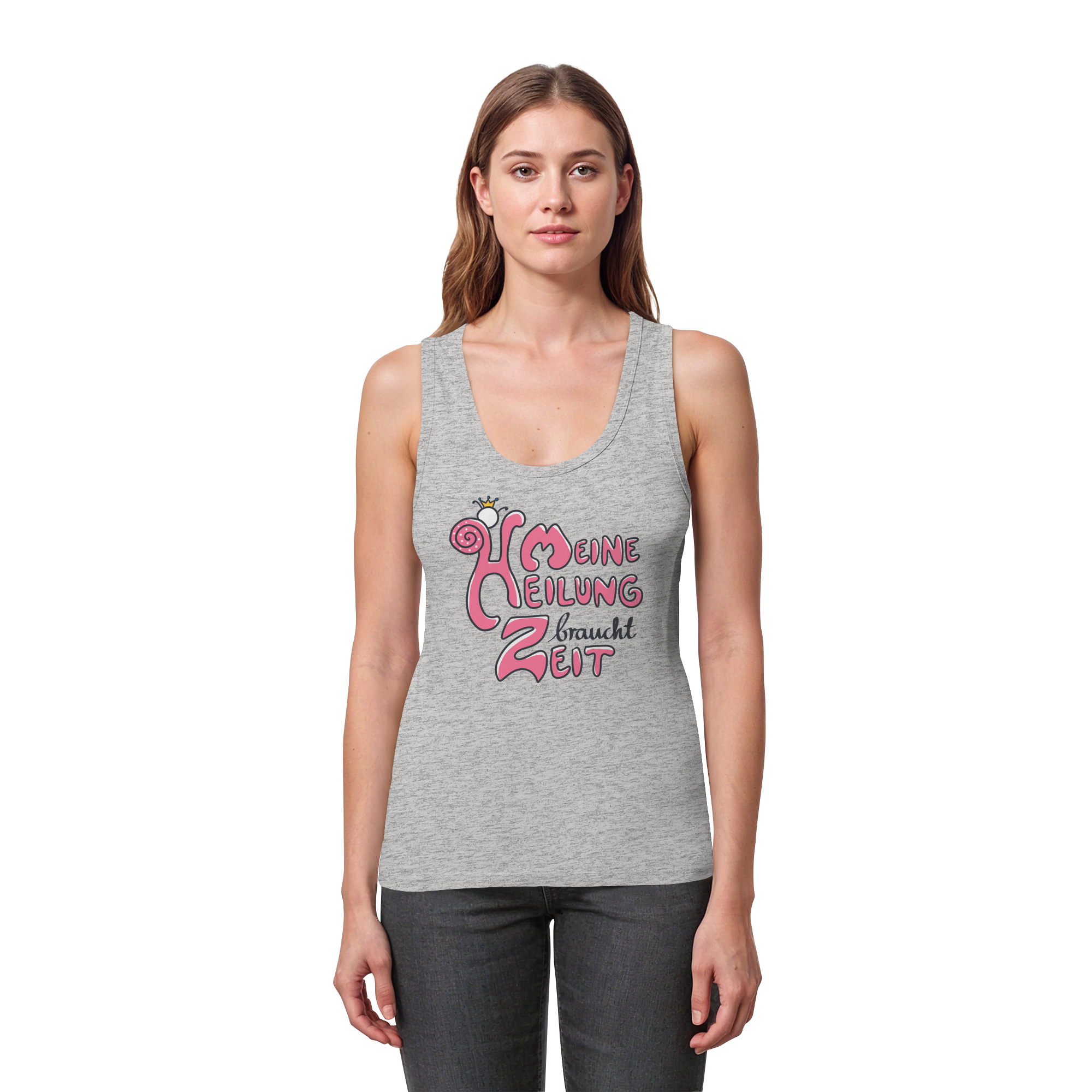 Meine Heilung braucht Zeit "Pinke Edition" - Womens Organic Fitted Tank Top