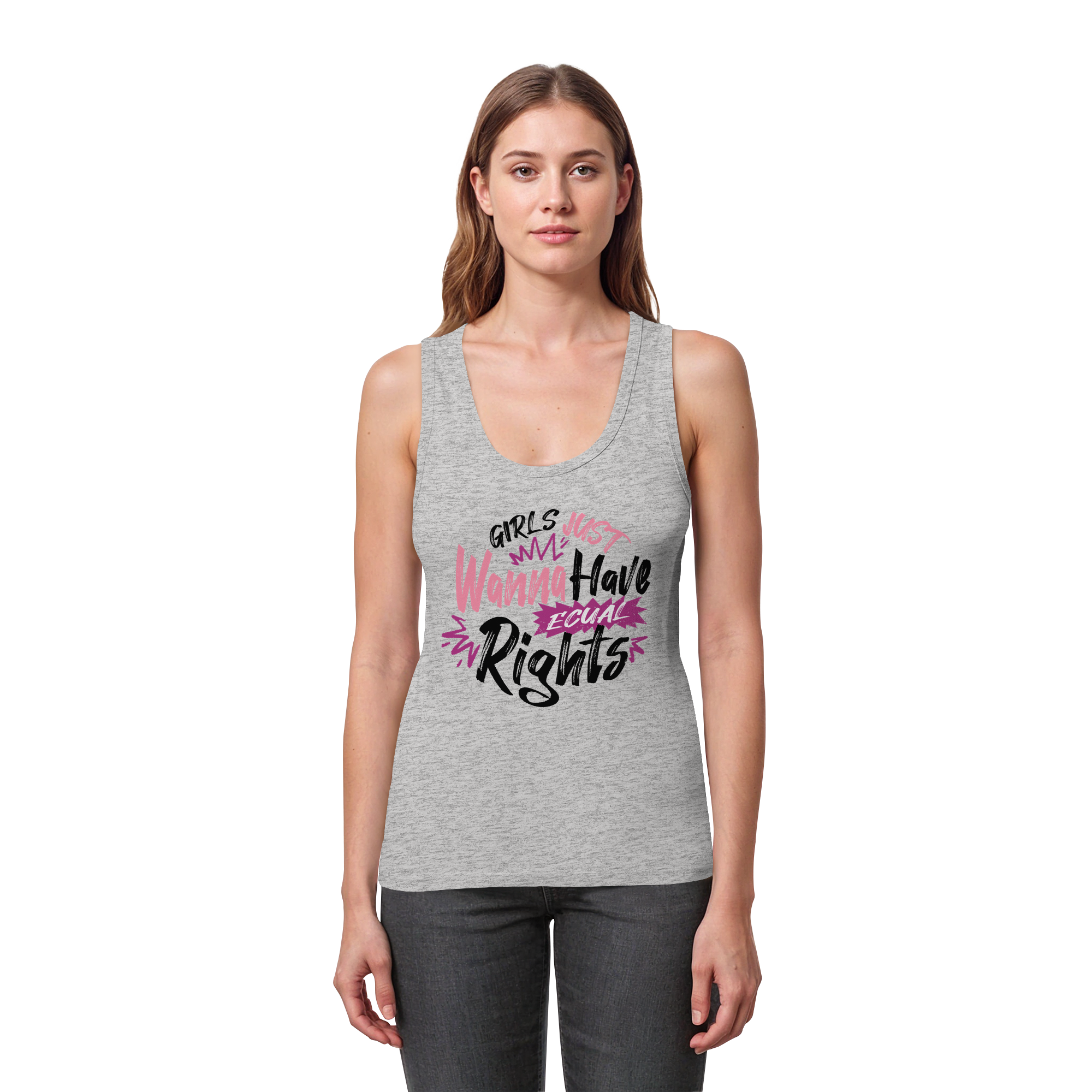 Girls Just Wanna Have Equal Rights - Womens Organic Fitted Tank Top