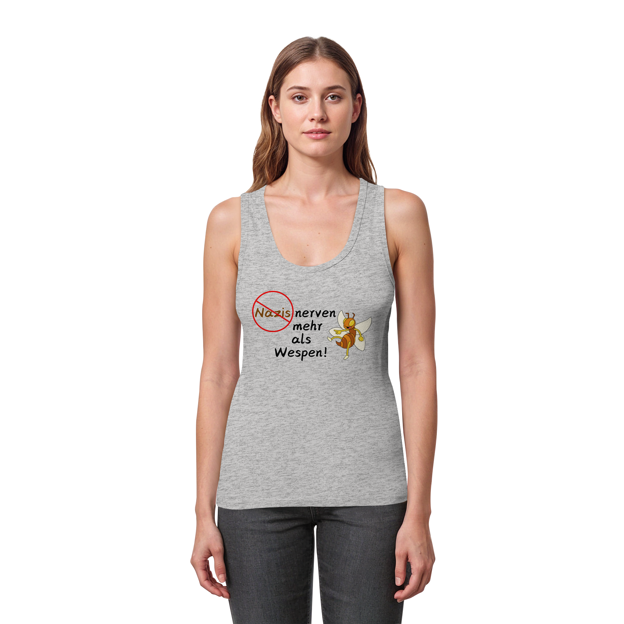 Nazis nerven mehr als Wespen - Womens Organic Fitted Tank Top