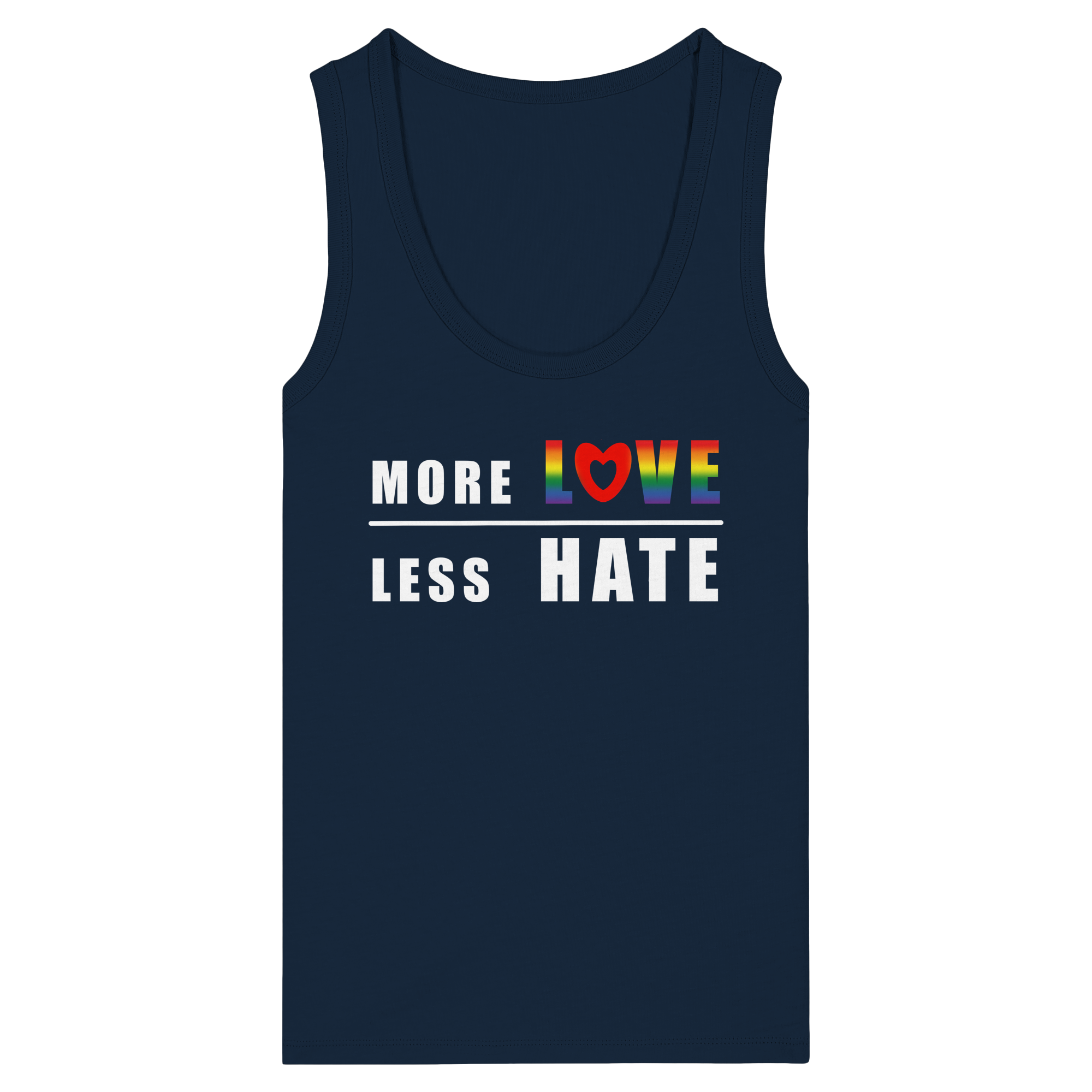 More Love Less Hate "Rainbow Edition" - Womens Organic Fitted Tank Top