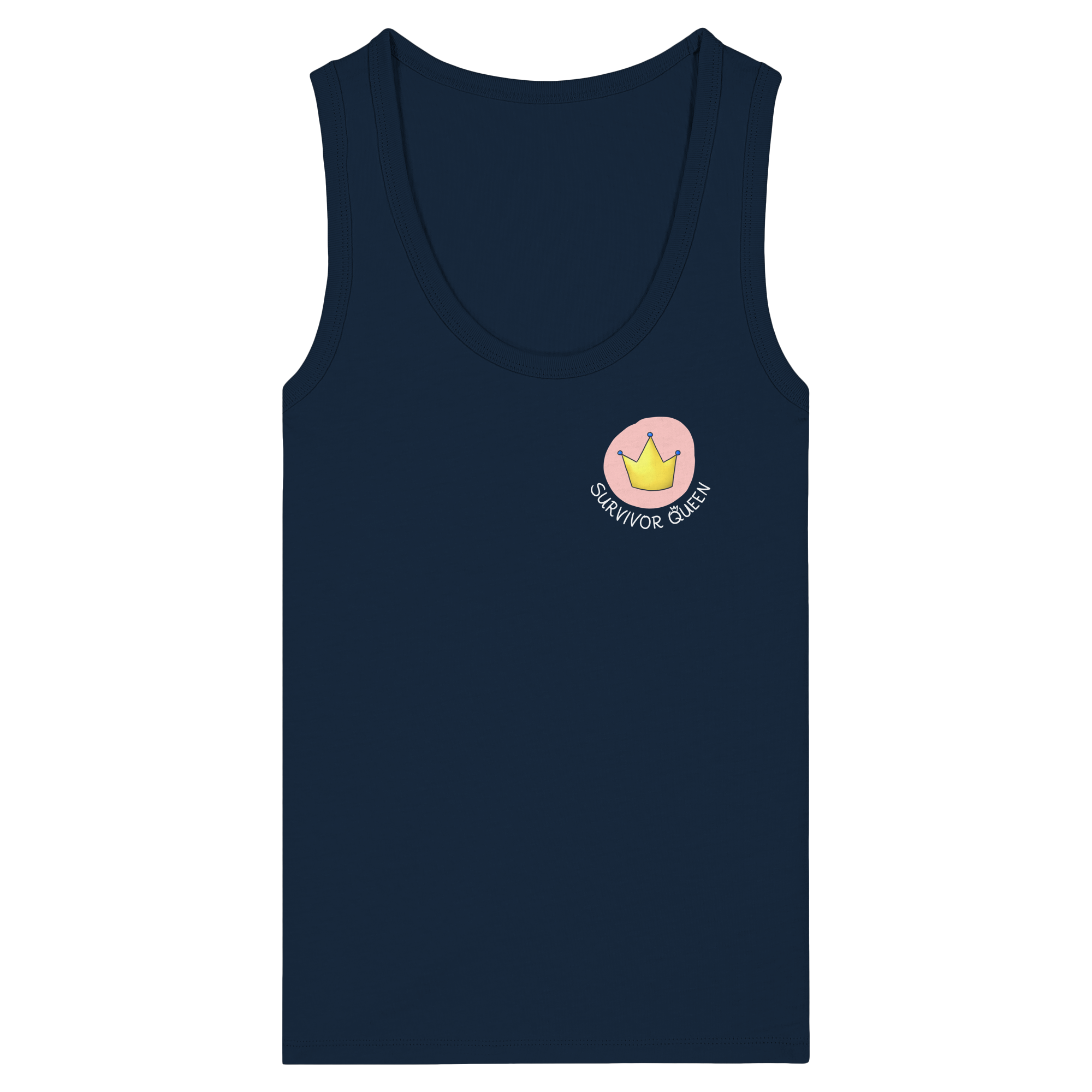 Survivor Queens Logo "Schriftzug Edition" Brustprint (dunkel) - Womens Organic Fitted Tank Top