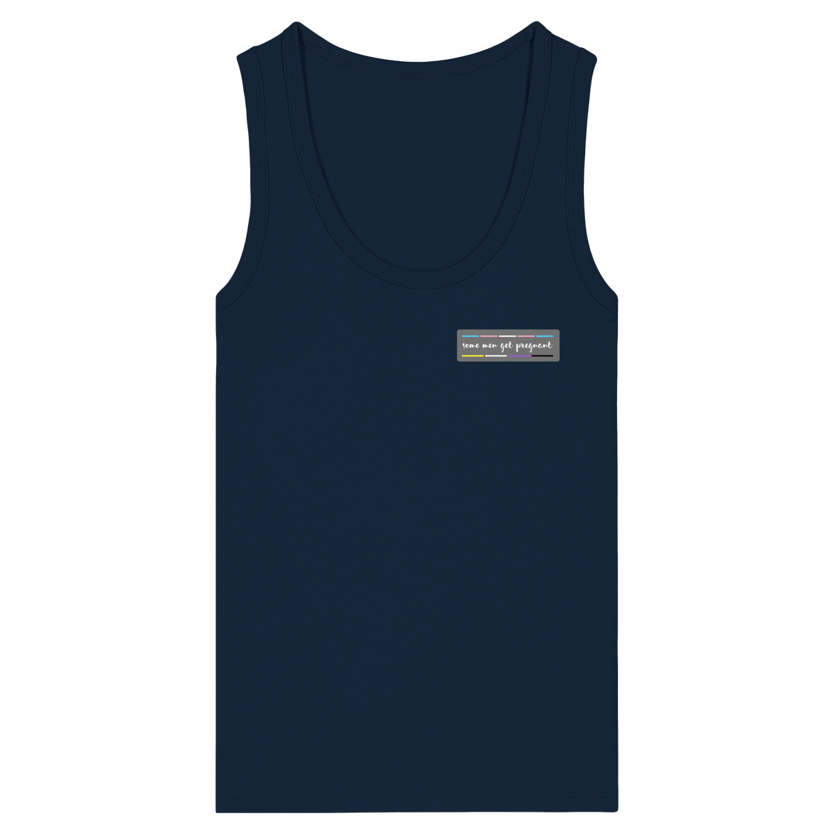 some men get pregnant "Trans Stripes Edition" - Womens Organic Fitted Tank Top