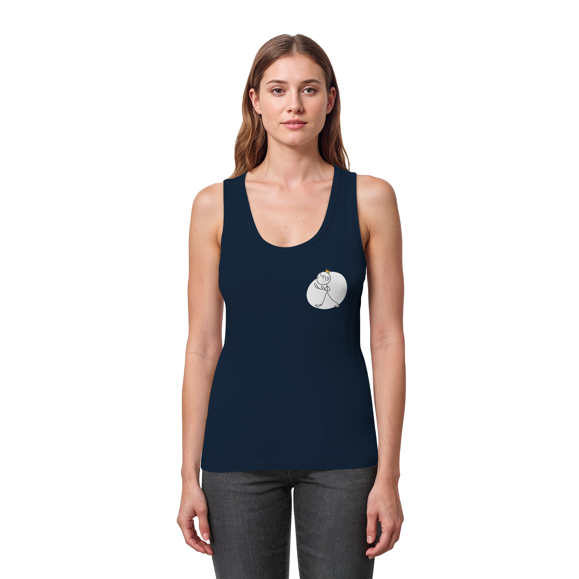 Seelenmännchen "Selbstverteidigung Edition" Brustprint (dunkel) - Womens Organic Fitted Tank Top