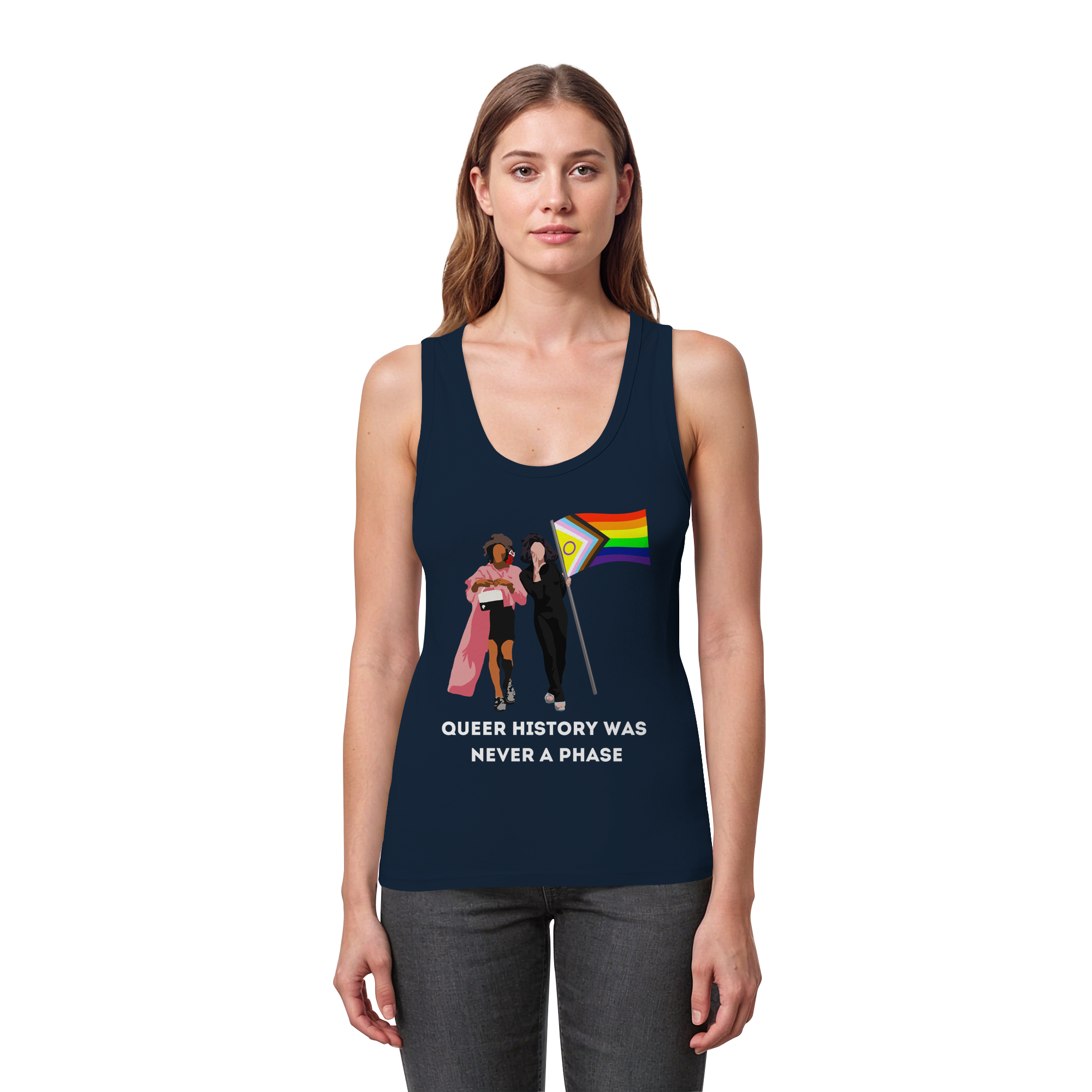Queer History Was Never A Phase - Womens Organic Fitted Tank Top