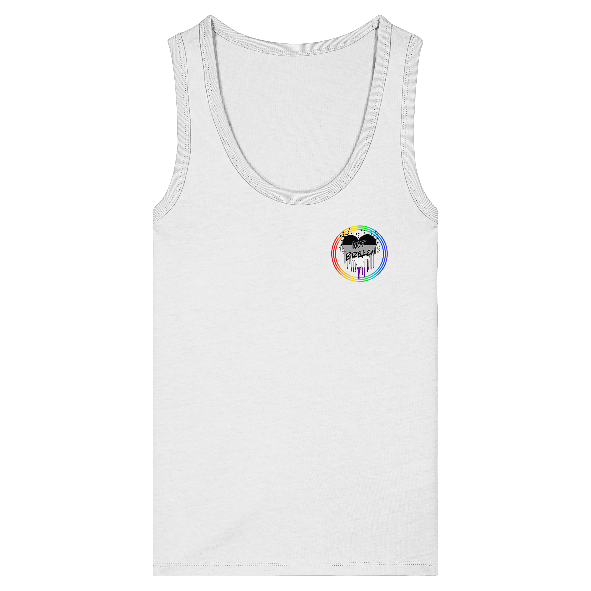 Asexual Not Broken "Regenbogenkreis Edition" - Womens Organic Fitted Tank Top