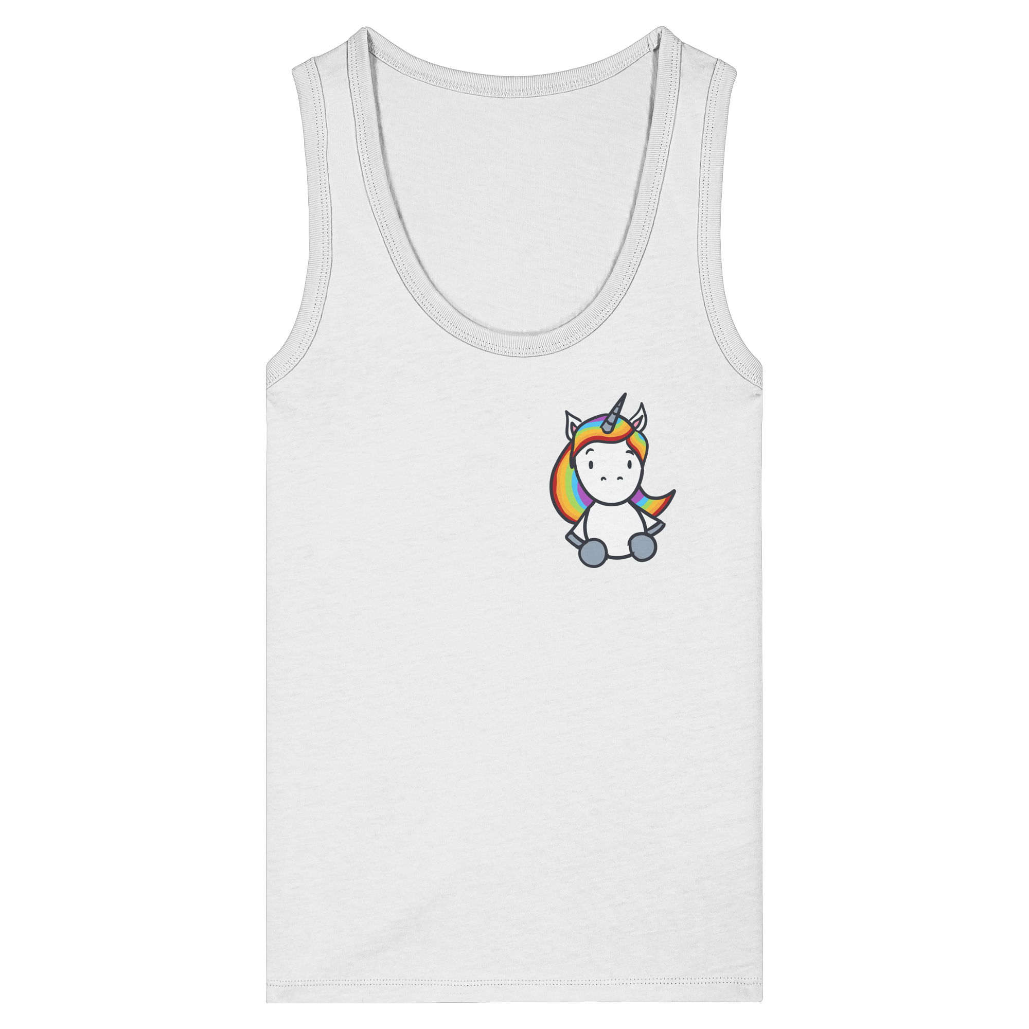 Schwarz Weiß wird Regenbogen Farben Backprint (hell) - Womens Organic Fitted Tank Top