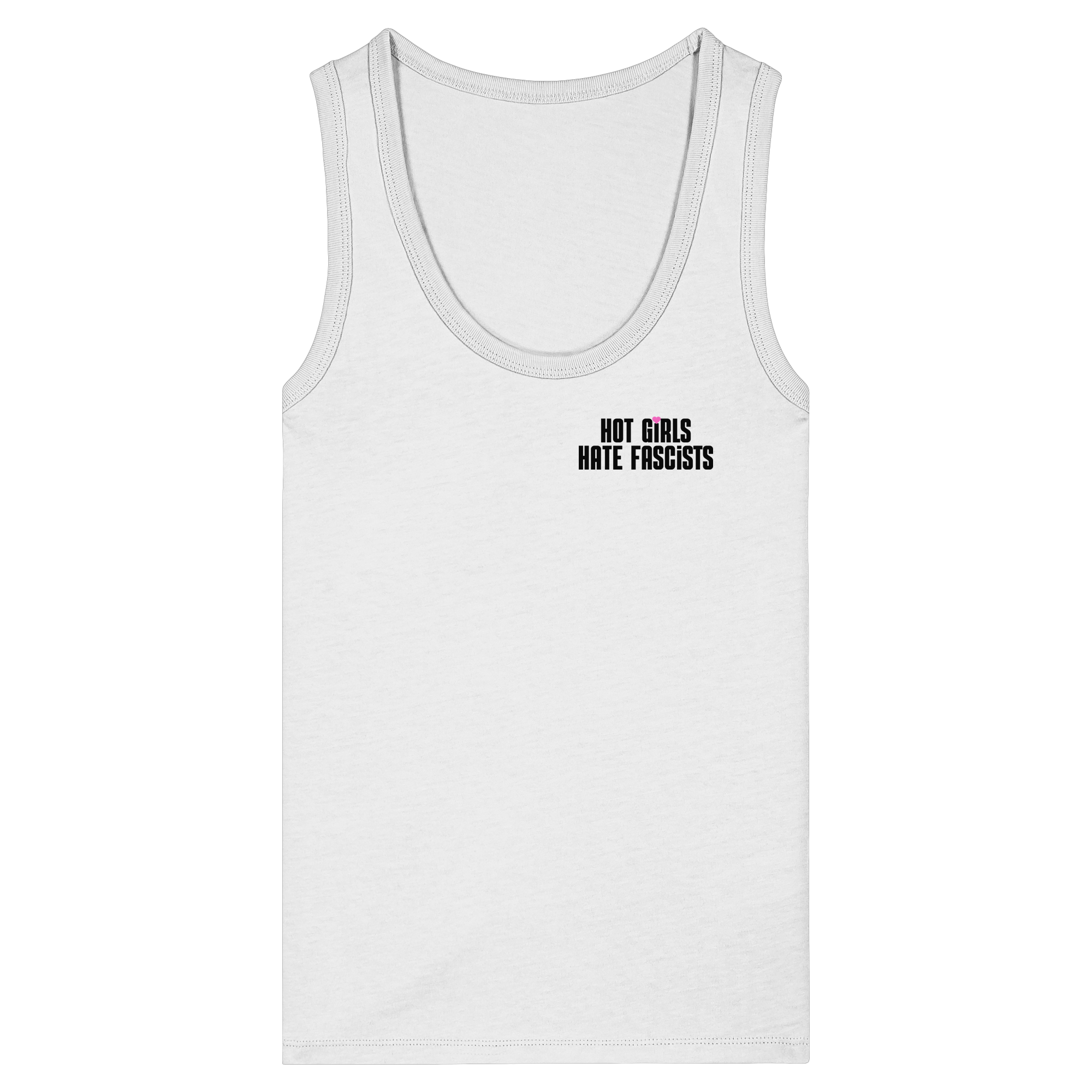 Hot Girls Hate Fascists (hell) - Womens Organic Fitted Tank Top