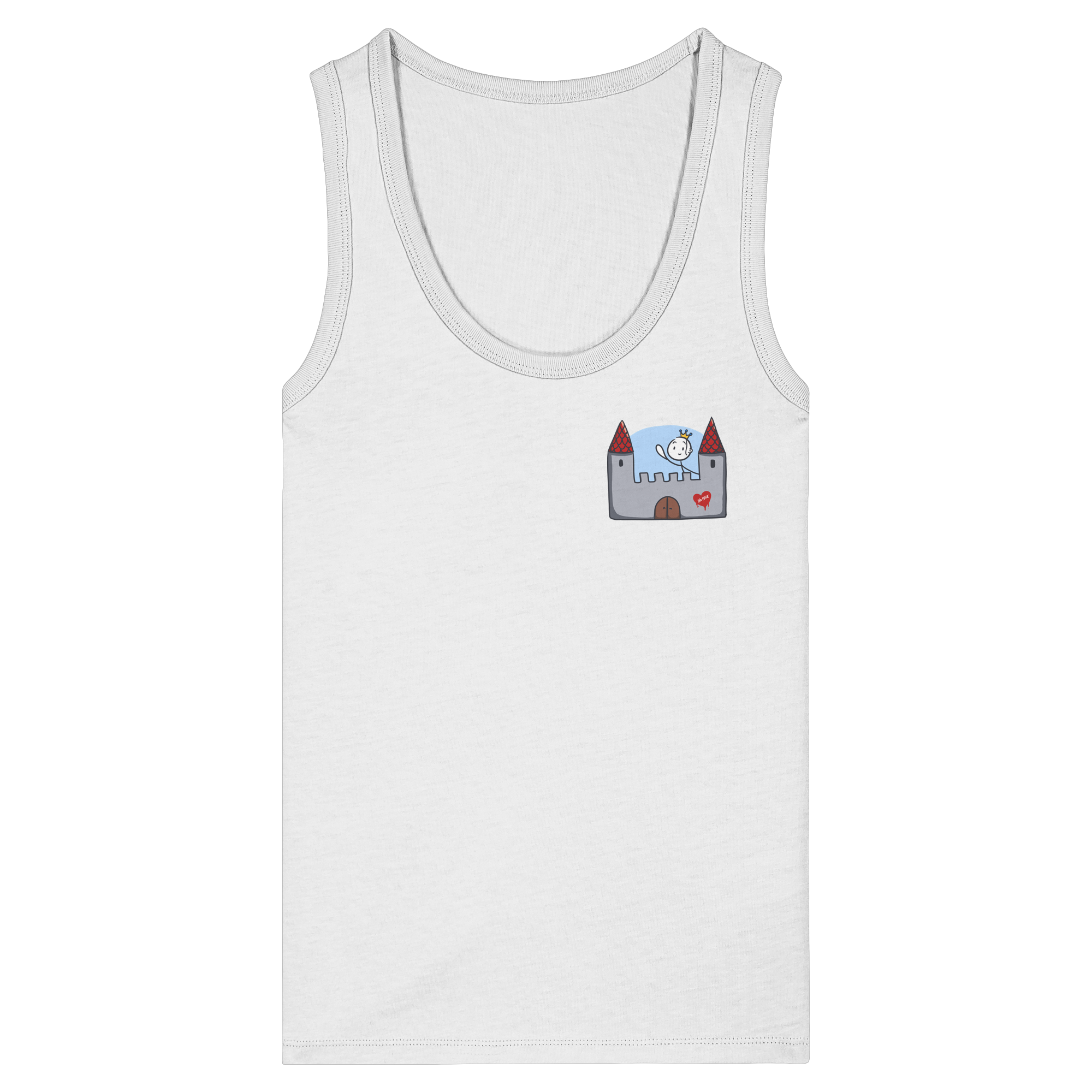 Hier und jetzt bin ich in Sicherheit "Bunte Edition" Backprint - Womens Organic Fitted Tank Top