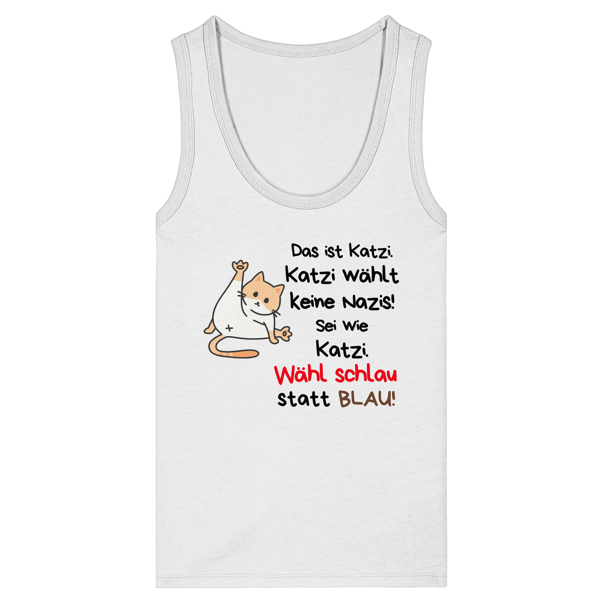 Katzi wählt keine Nazis! - Womens Organic Fitted Tank Top