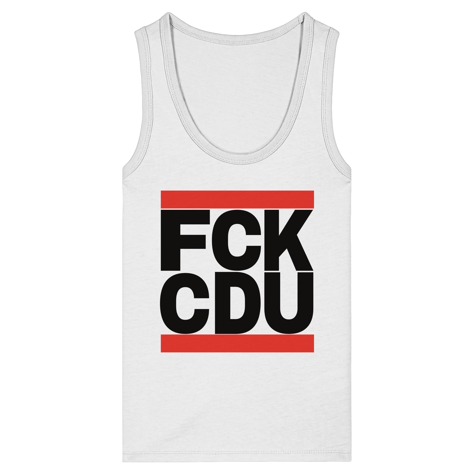 FCK CDU (schwarze Schrift) - Womens Organic Fitted Tank Top
