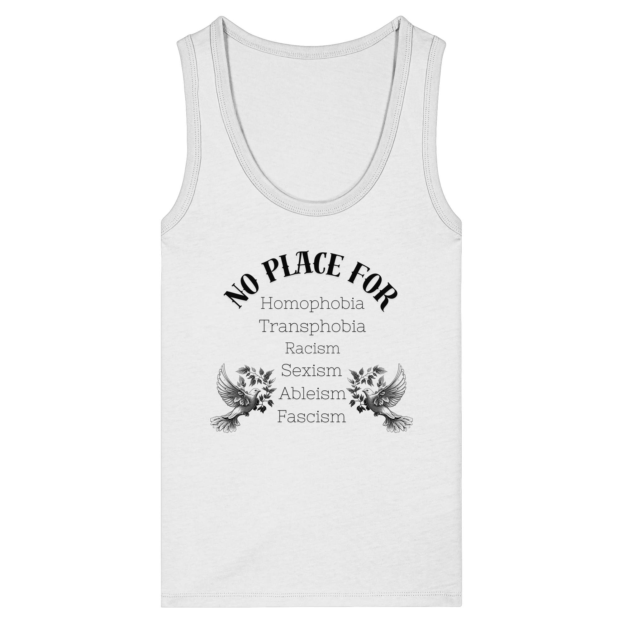 No Place For (schwarze Schrift) - Womens Organic Fitted Tank Top