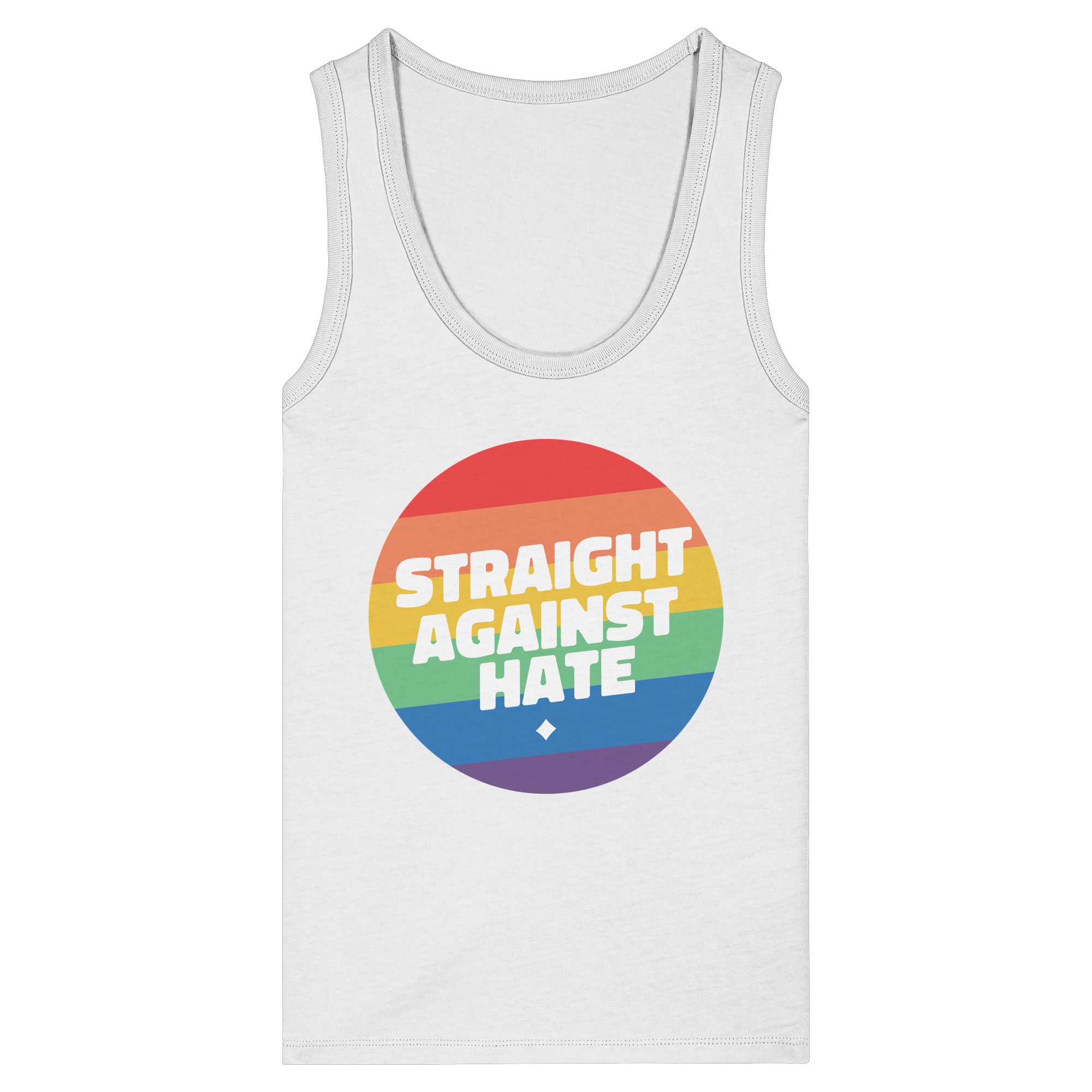 Straight Against Hate Badge - Womens Organic Fitted Tank Top