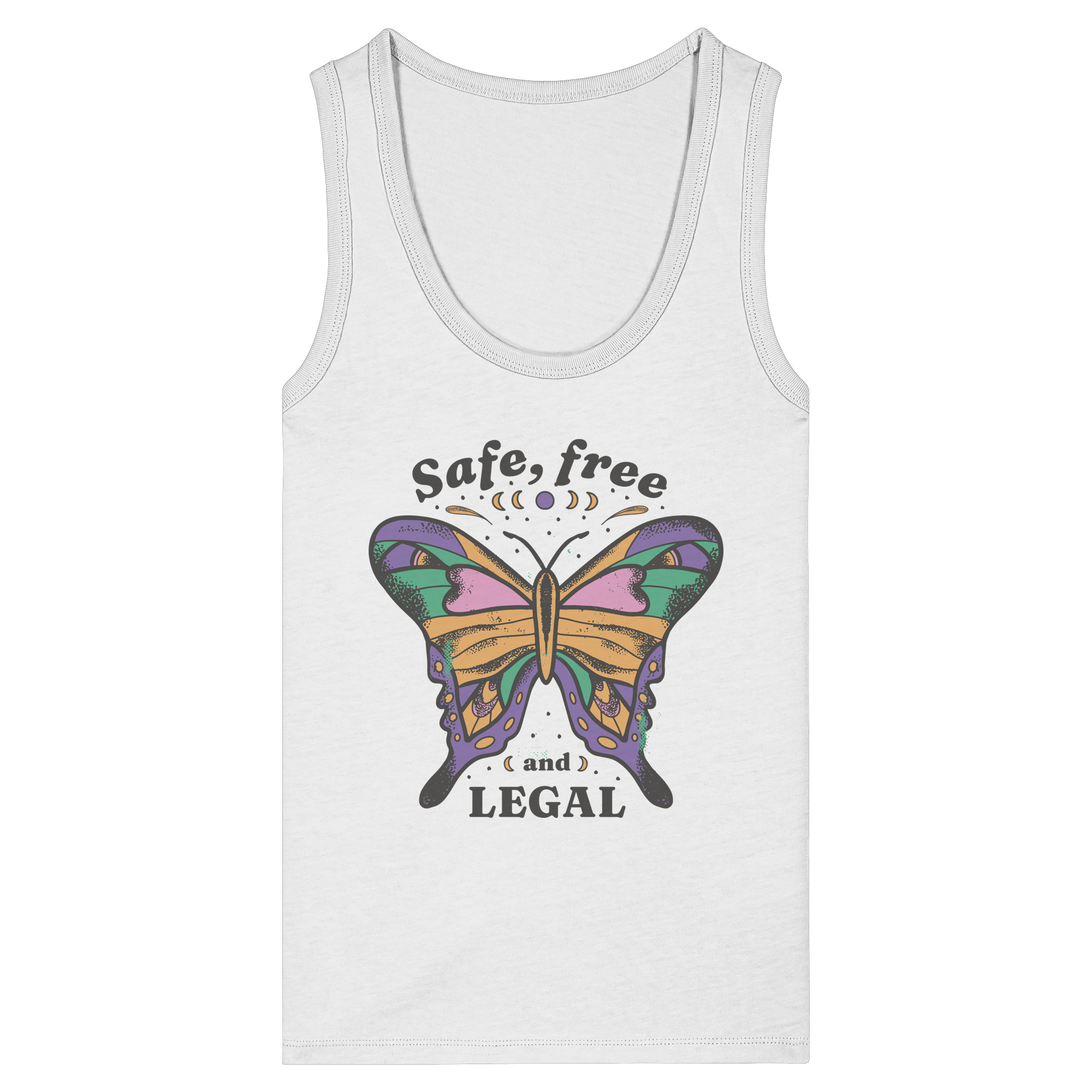 Safe Free Legal "Schmetterling Edition" - Womens Organic Fitted Tank Top