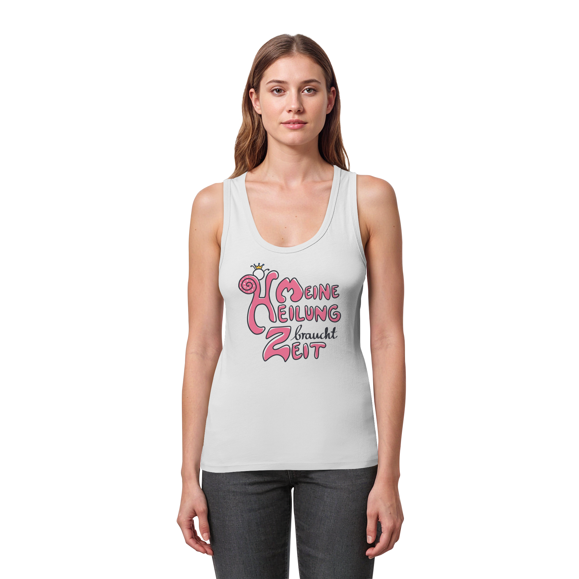 Meine Heilung braucht Zeit "Pinke Edition" - Womens Organic Fitted Tank Top