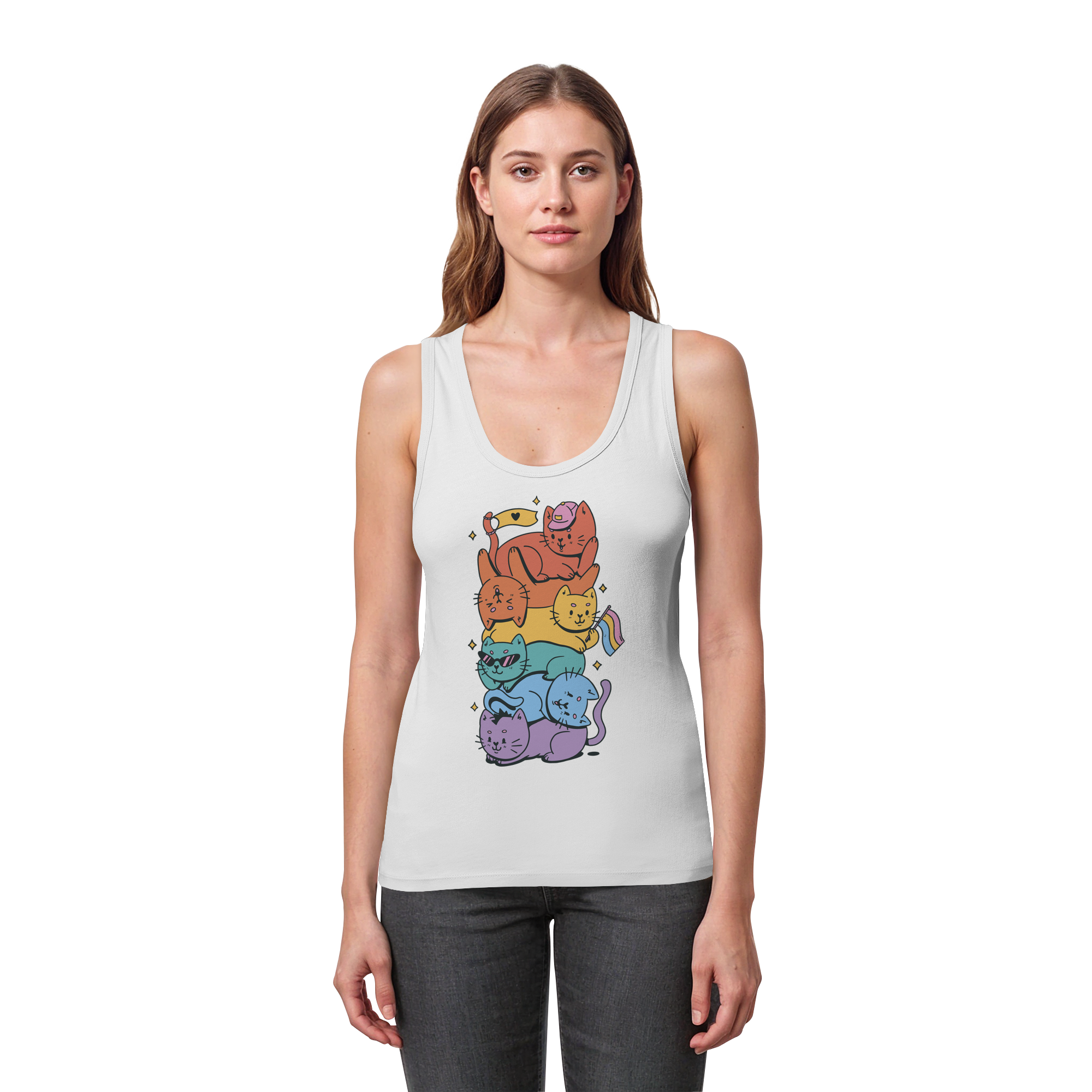 LGBTQ+ Katzen - Womens Organic Fitted Tank Top