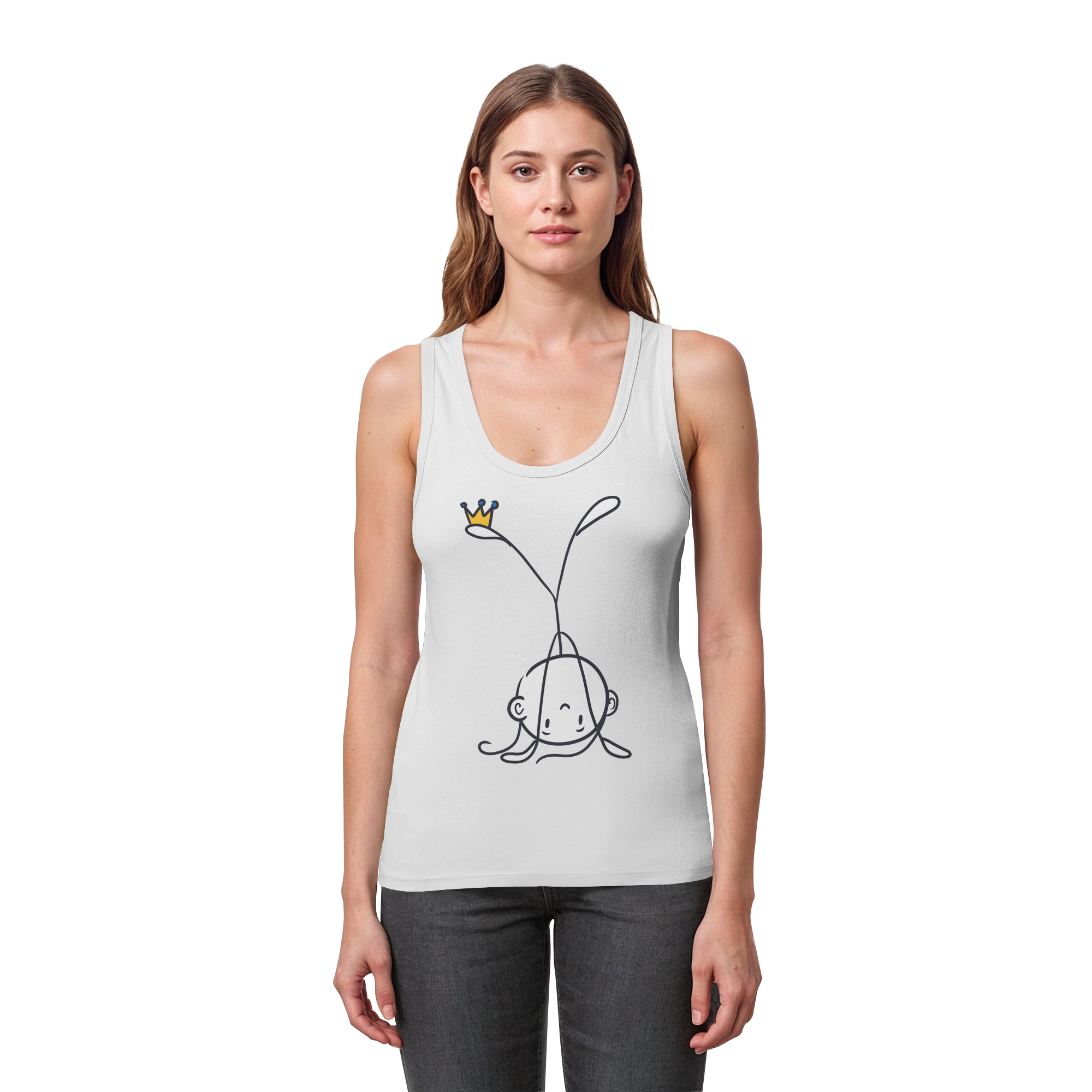 Seelenmännchen "Handstand Edition" Frontprint (hell) - Womens Organic Fitted Tank Top