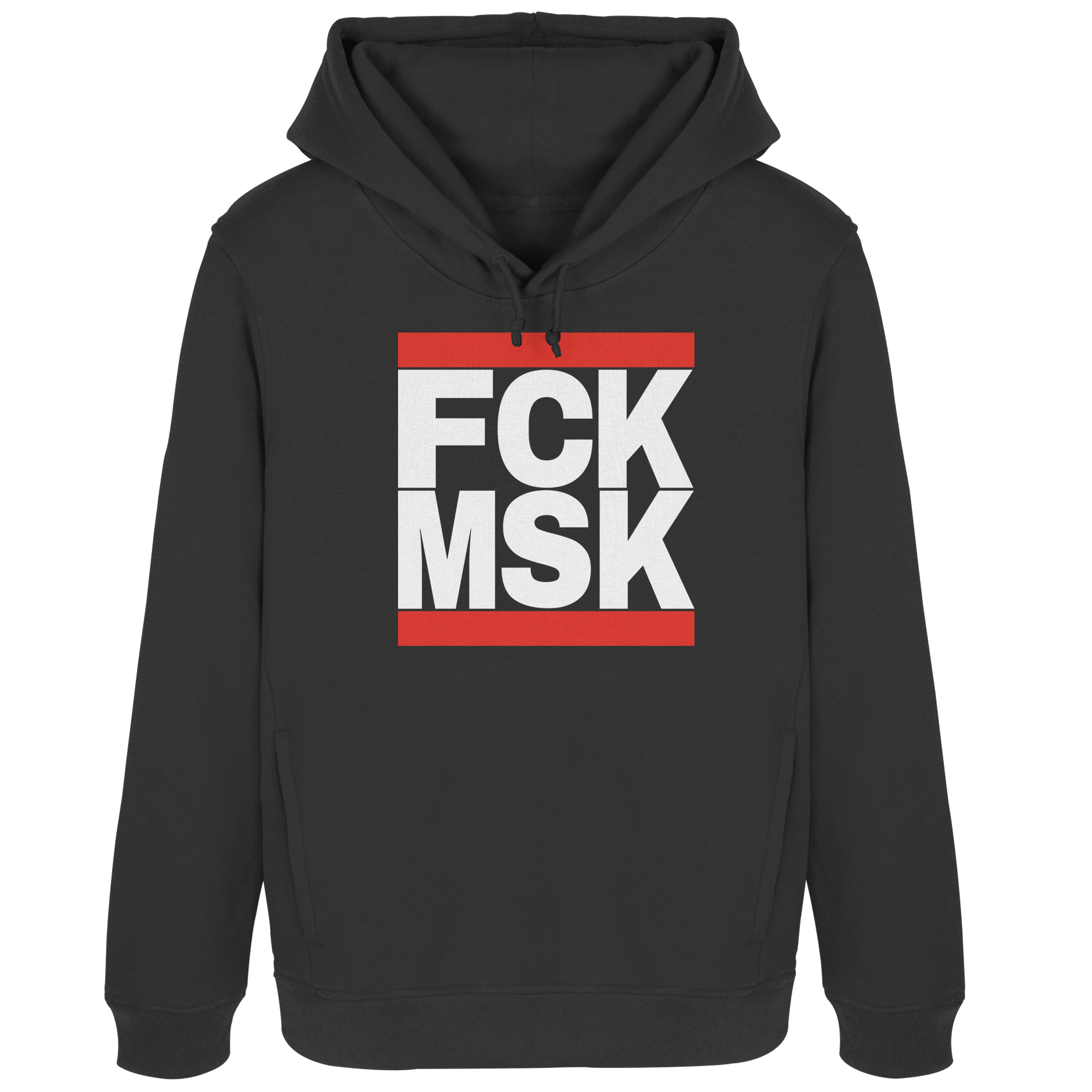 FCK MSK (weiße Schrift) - Womens Organic Hoodie B&C