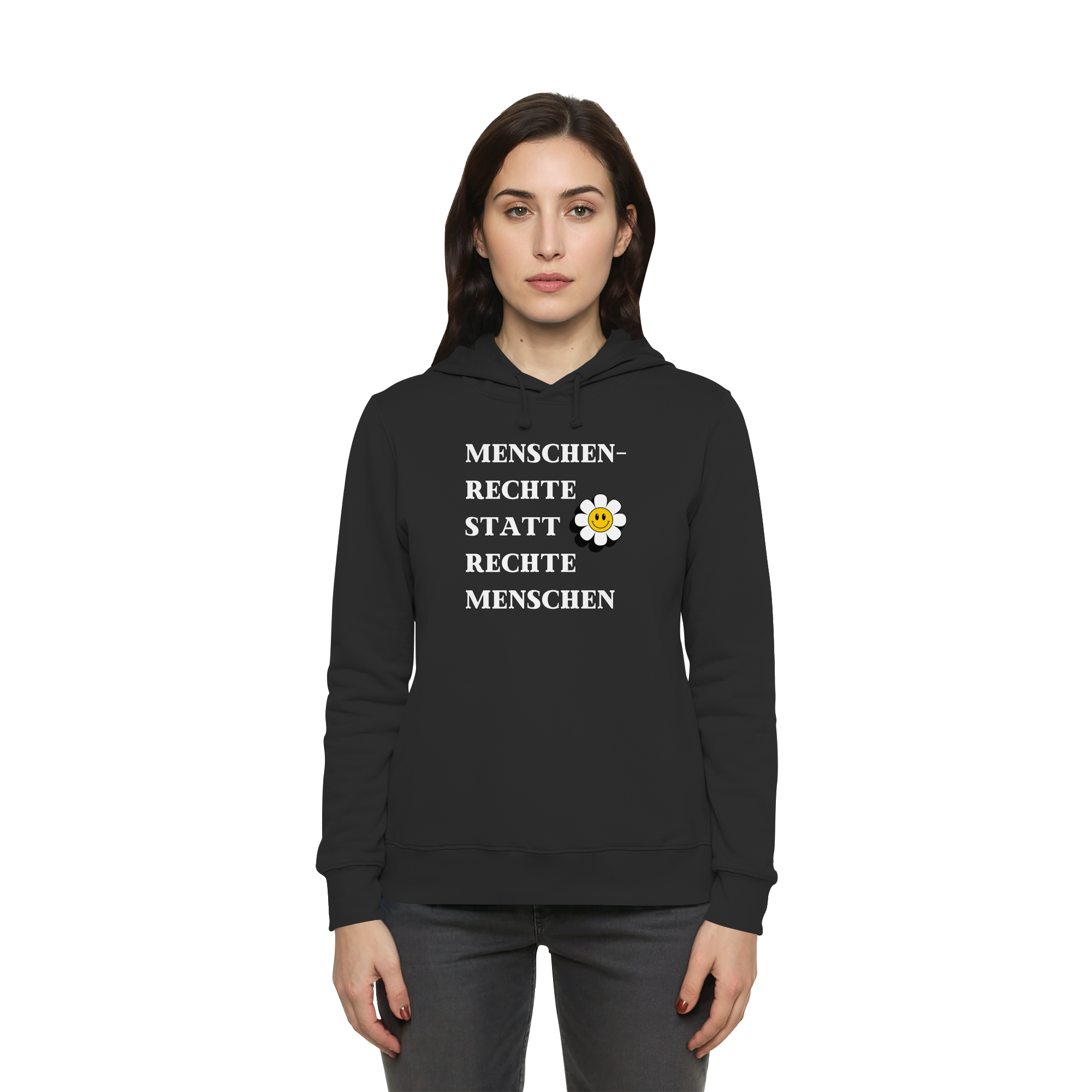 Menschenrechte statt rechte Menschen - Womens Organic Hoodie B&C