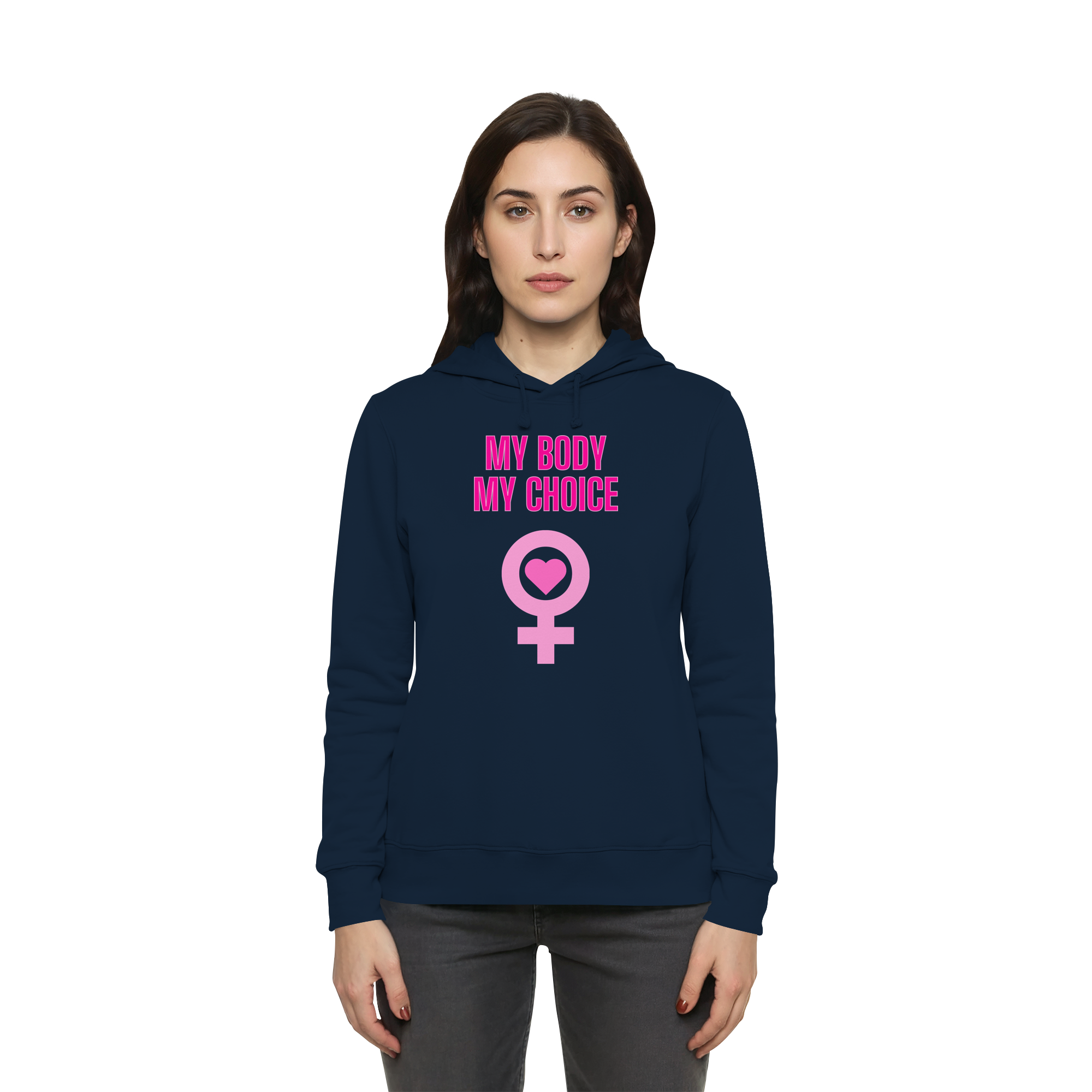 My Body My Choice "Pink Power Edition" - Womens Organic Hoodie B&C