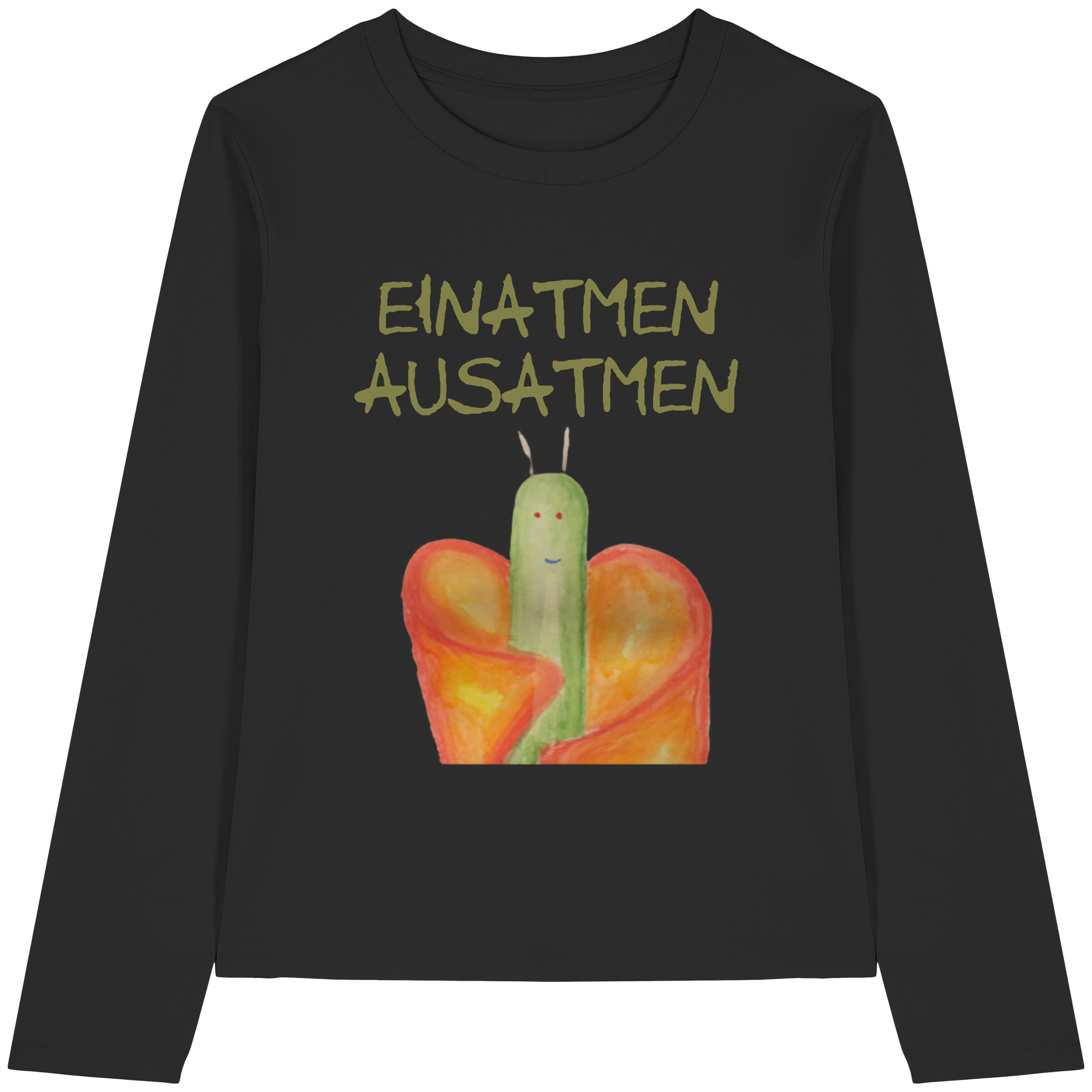 Einatmen Ausatmen "Schmetterline Jona Edition" - Womens Organic Longsleeve T-Shirt