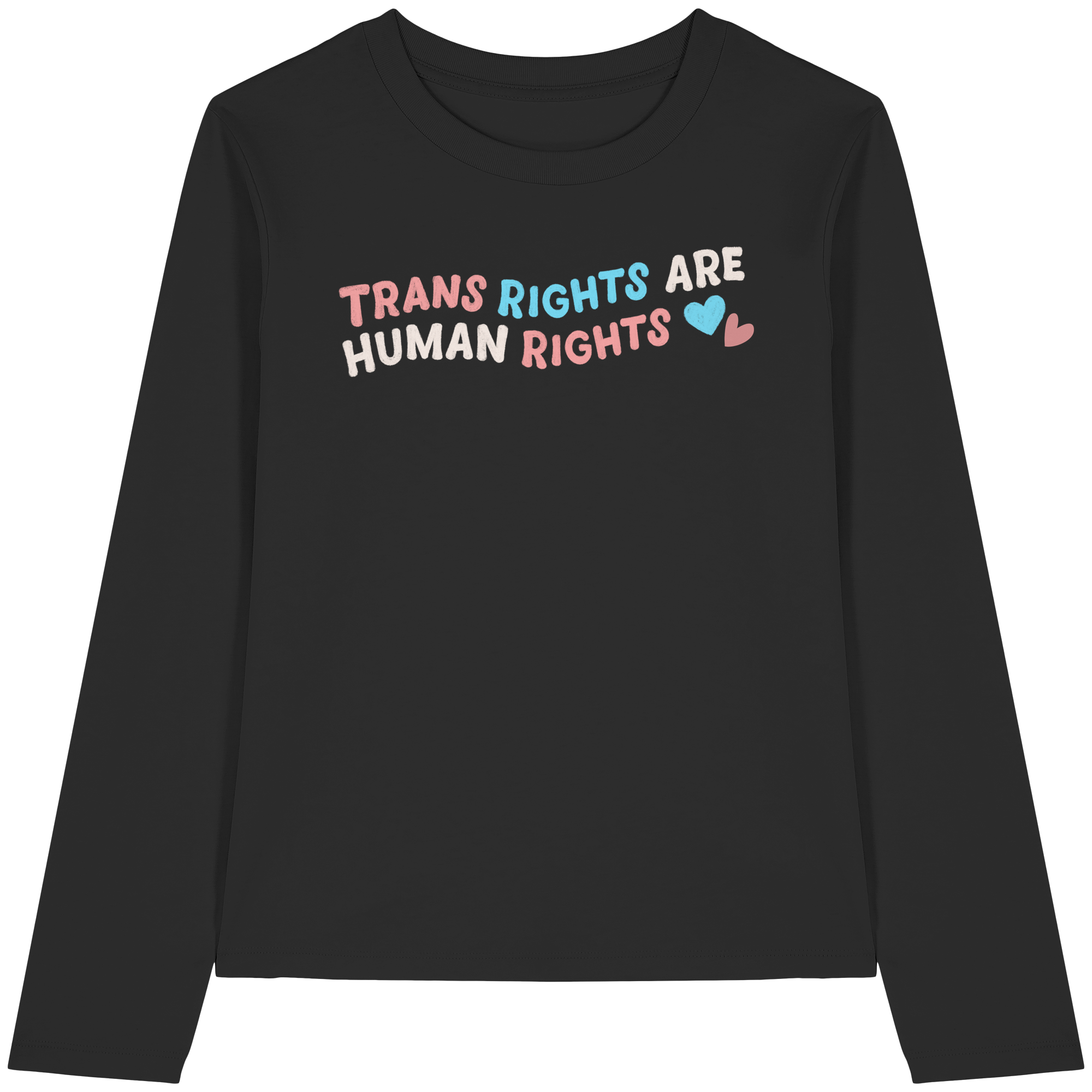 Trans Rights are Human Rights "Pastel Power Edition" - Womens Organic Longsleeve T-Shirt