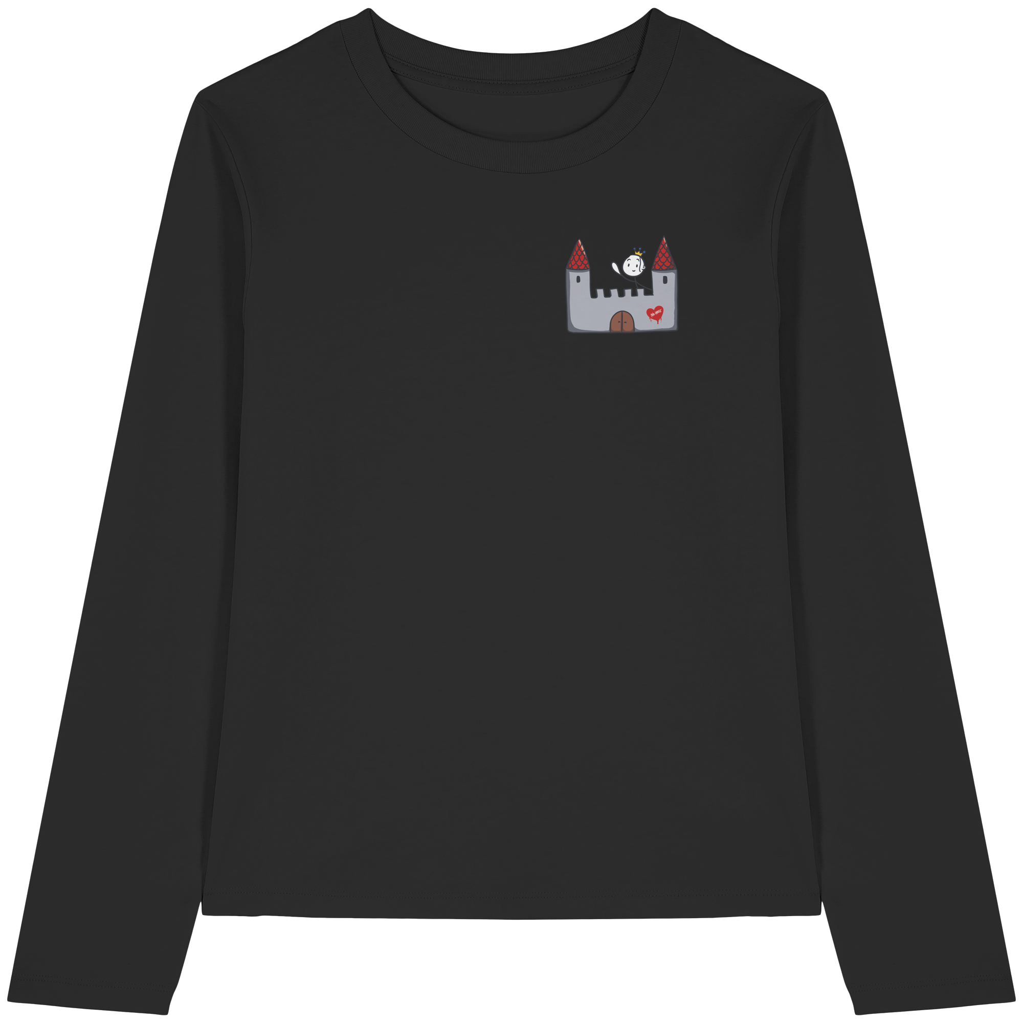 Seelenmännchen "Schloss Edition" Brustprint (dunkel) - Womens Organic Longsleeve T-Shirt