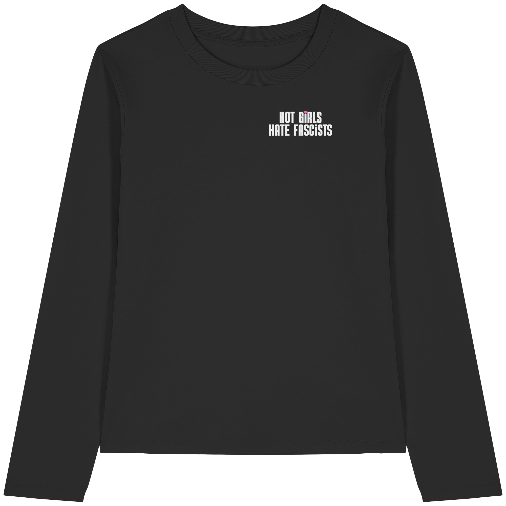 Hot Girls Hate Fascists (dunkel) - Womens Organic Longsleeve T-Shirt