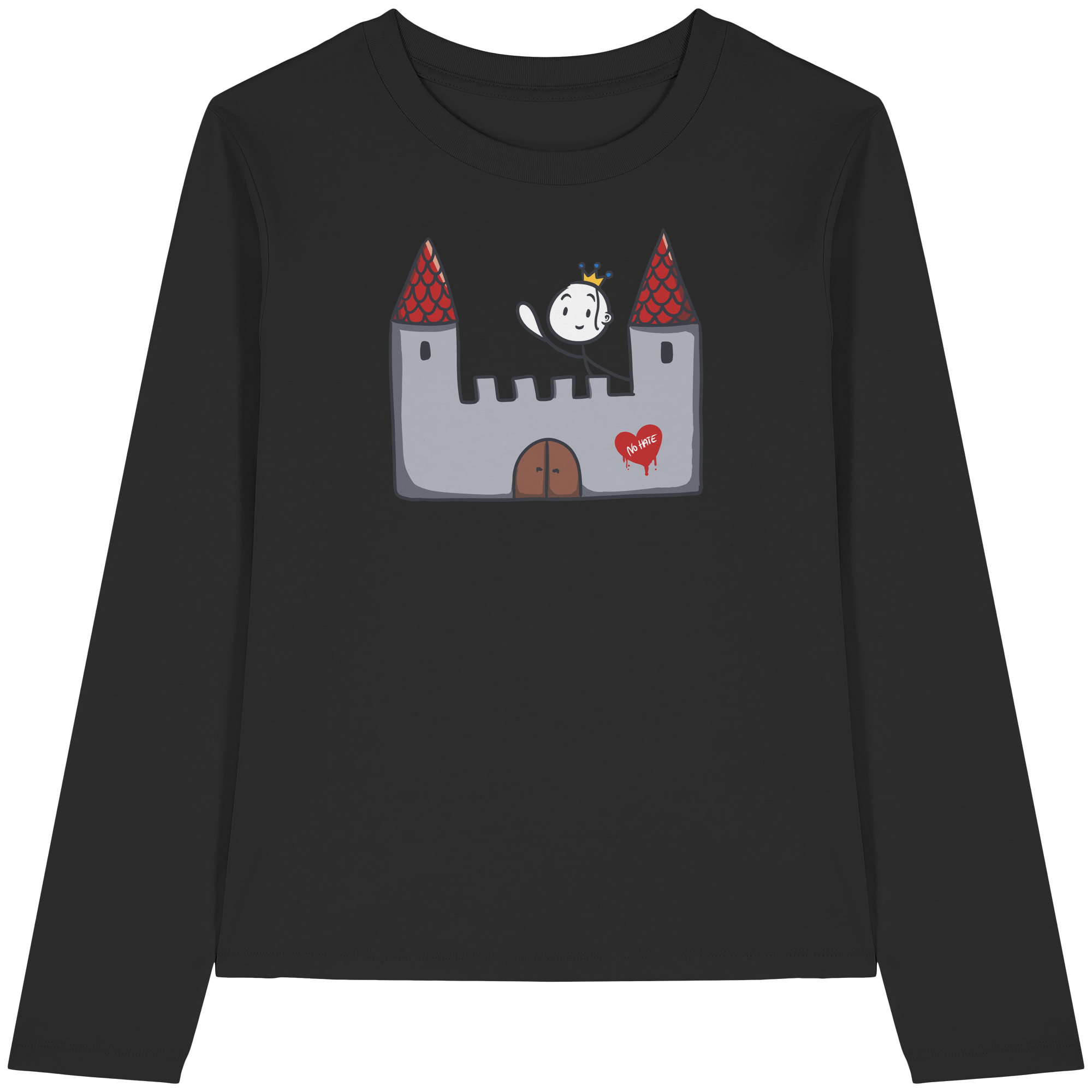 Seelenmännchen "Schloss Edition" Frontprint (dunkel) - Womens Organic Longsleeve T-Shirt