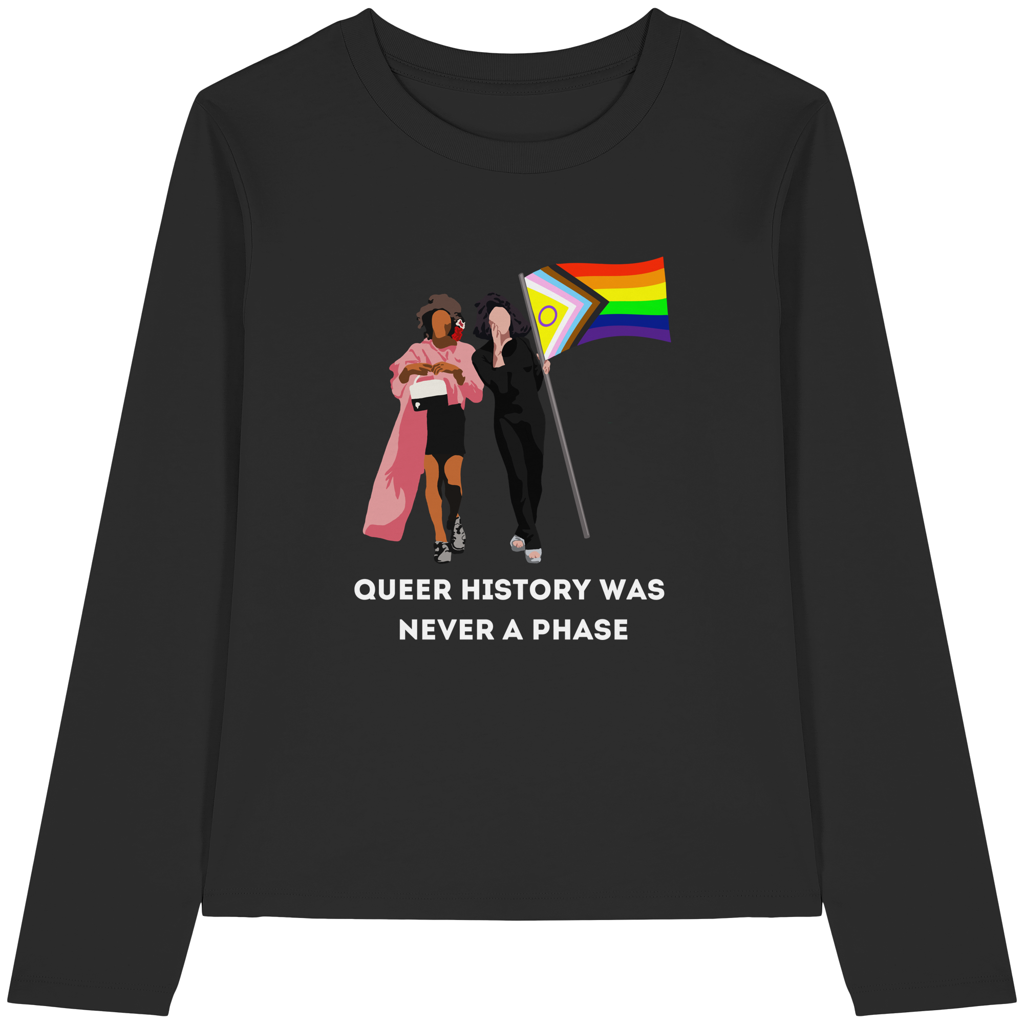 Queer History Was Never A Phase - Womens Organic Longsleeve T-Shirt