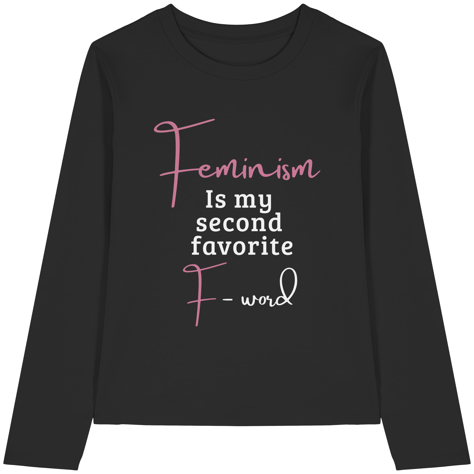 Feminism is my second favorite F word - Womens Organic Longsleeve T-Shirt