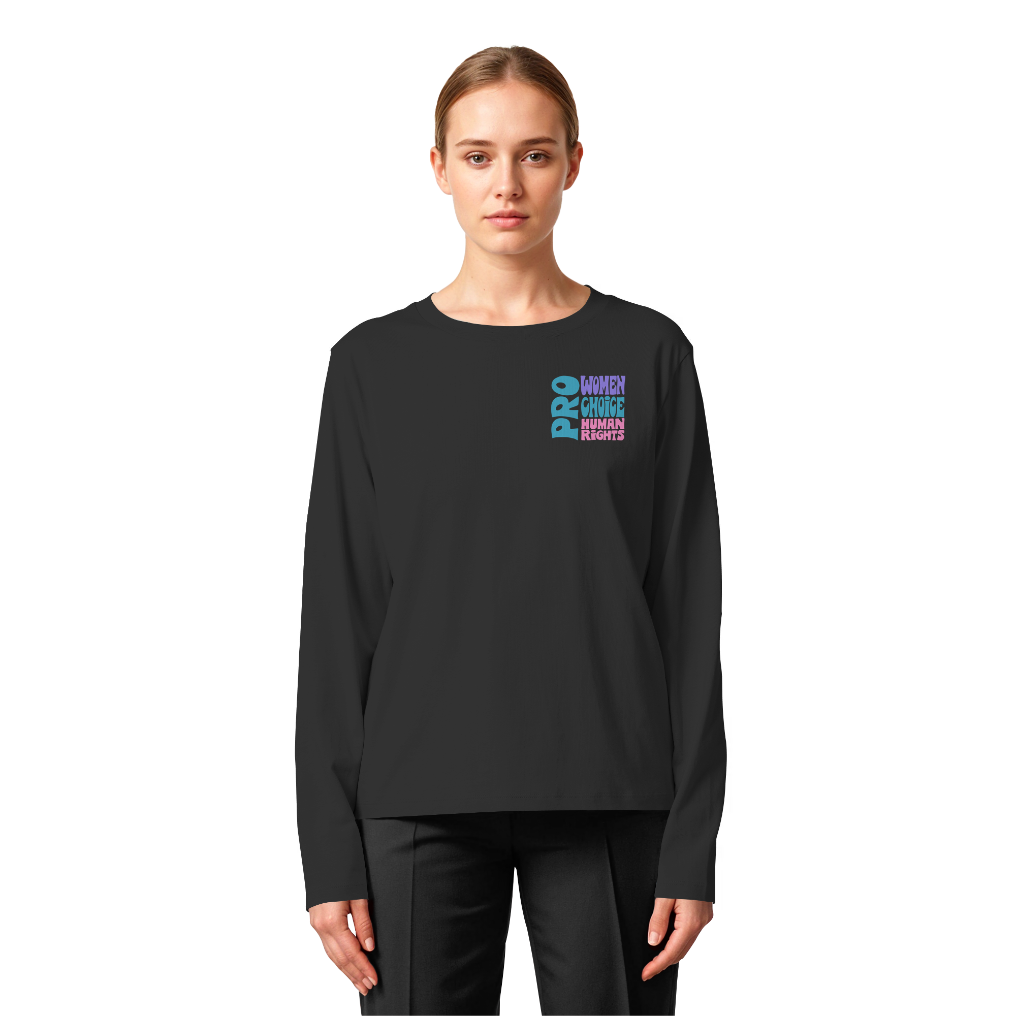 Pro Women Choice Human Rights "Soft Pop Edition" - Womens Organic Longsleeve T-Shirt