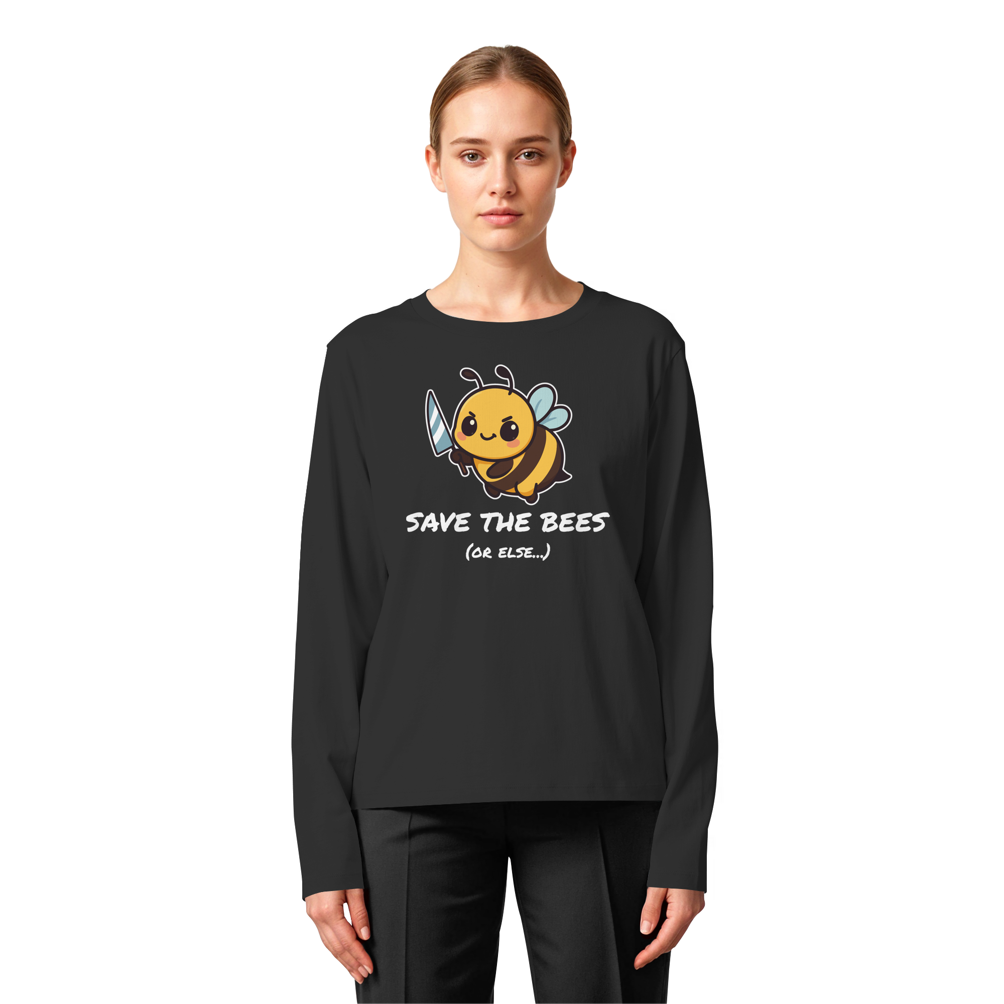 Save The Bees (or else...) - Womens Organic Longsleeve T-Shirt