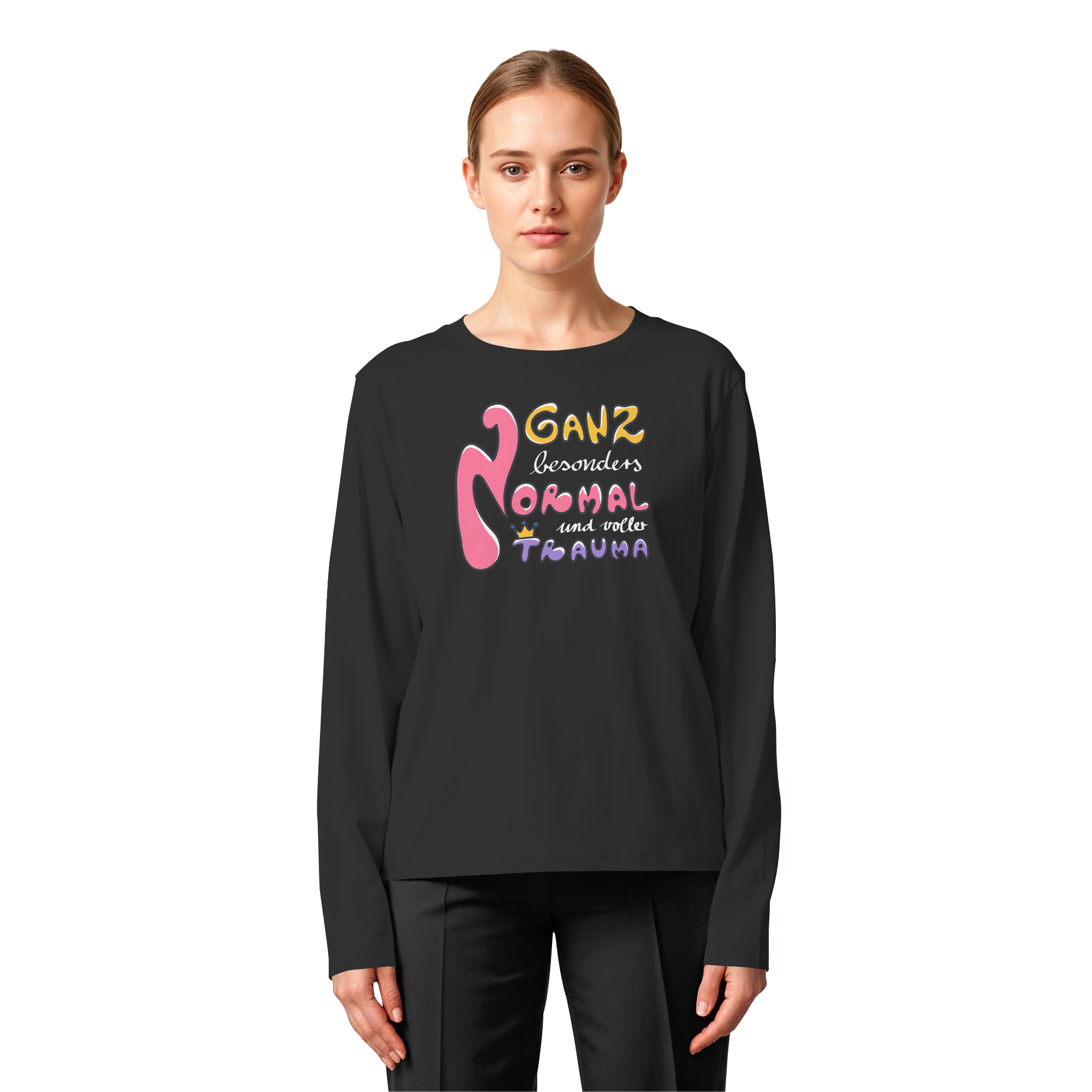 Ganz besonders Normal und voller Trauma "Bunte Edition" - Womens Organic Longsleeve T-Shirt